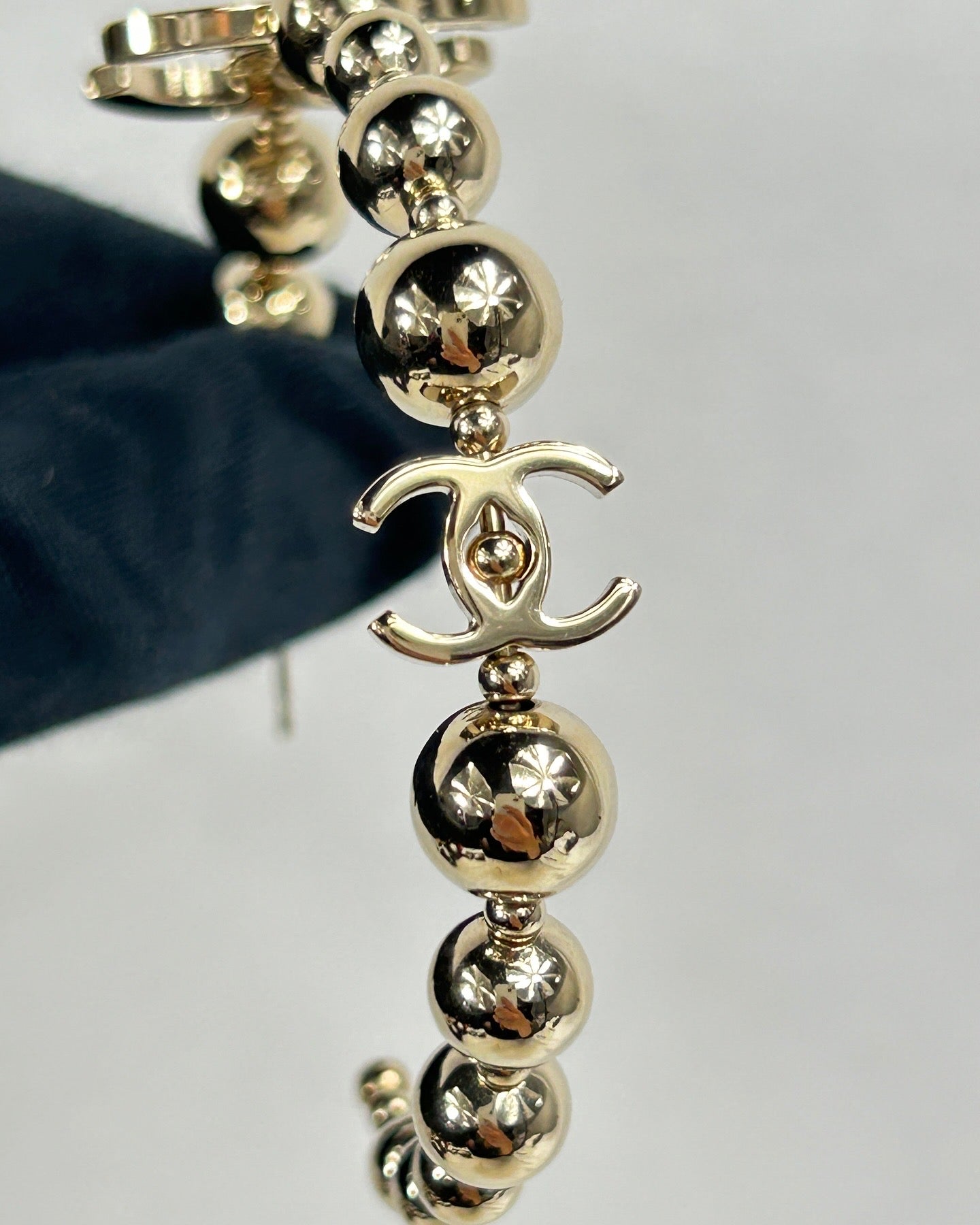 CC Logo Large Free Spirit Metal Beaded Hoop Earring