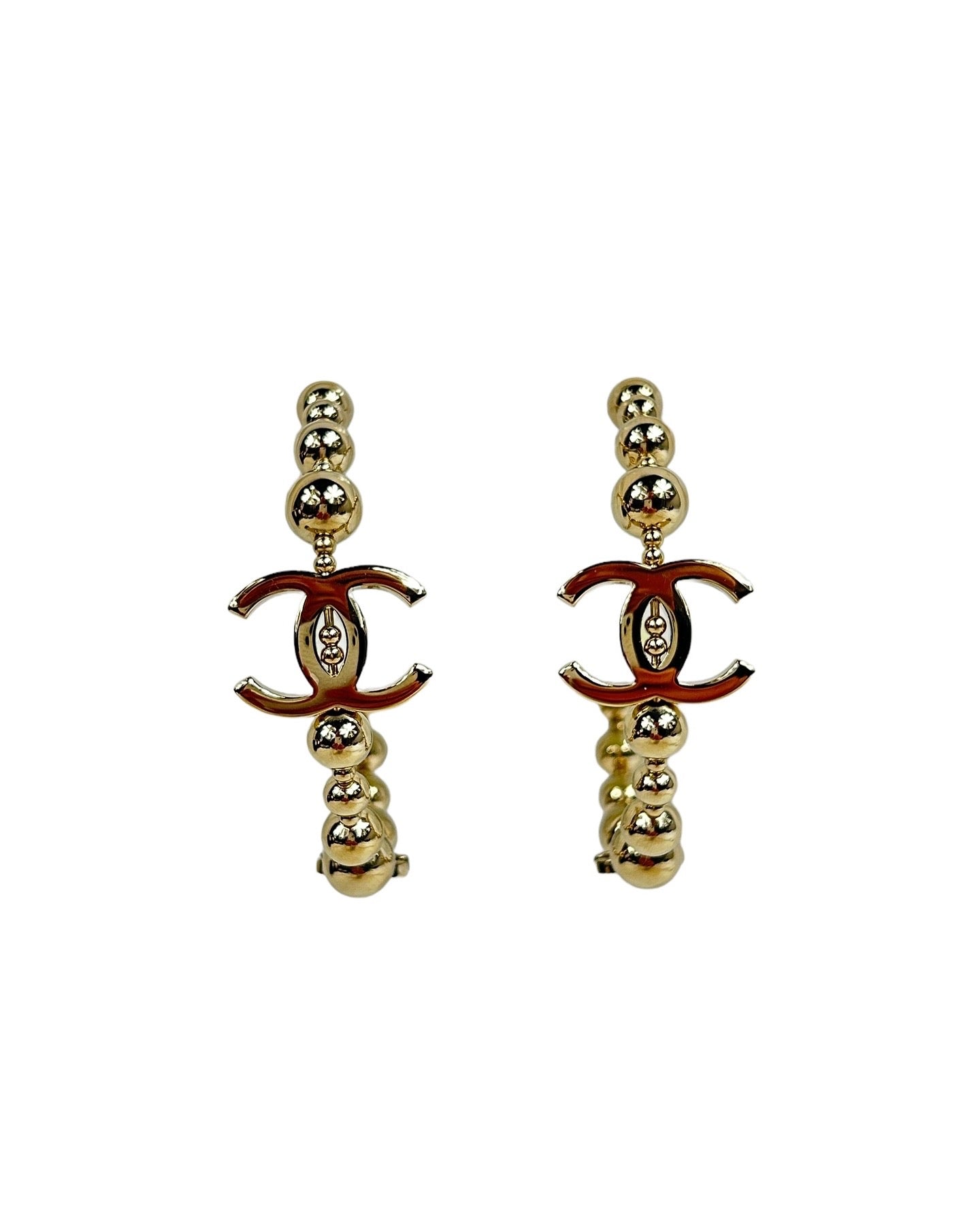 CC Logo Large Free Spirit Metal Beaded Hoop Earring