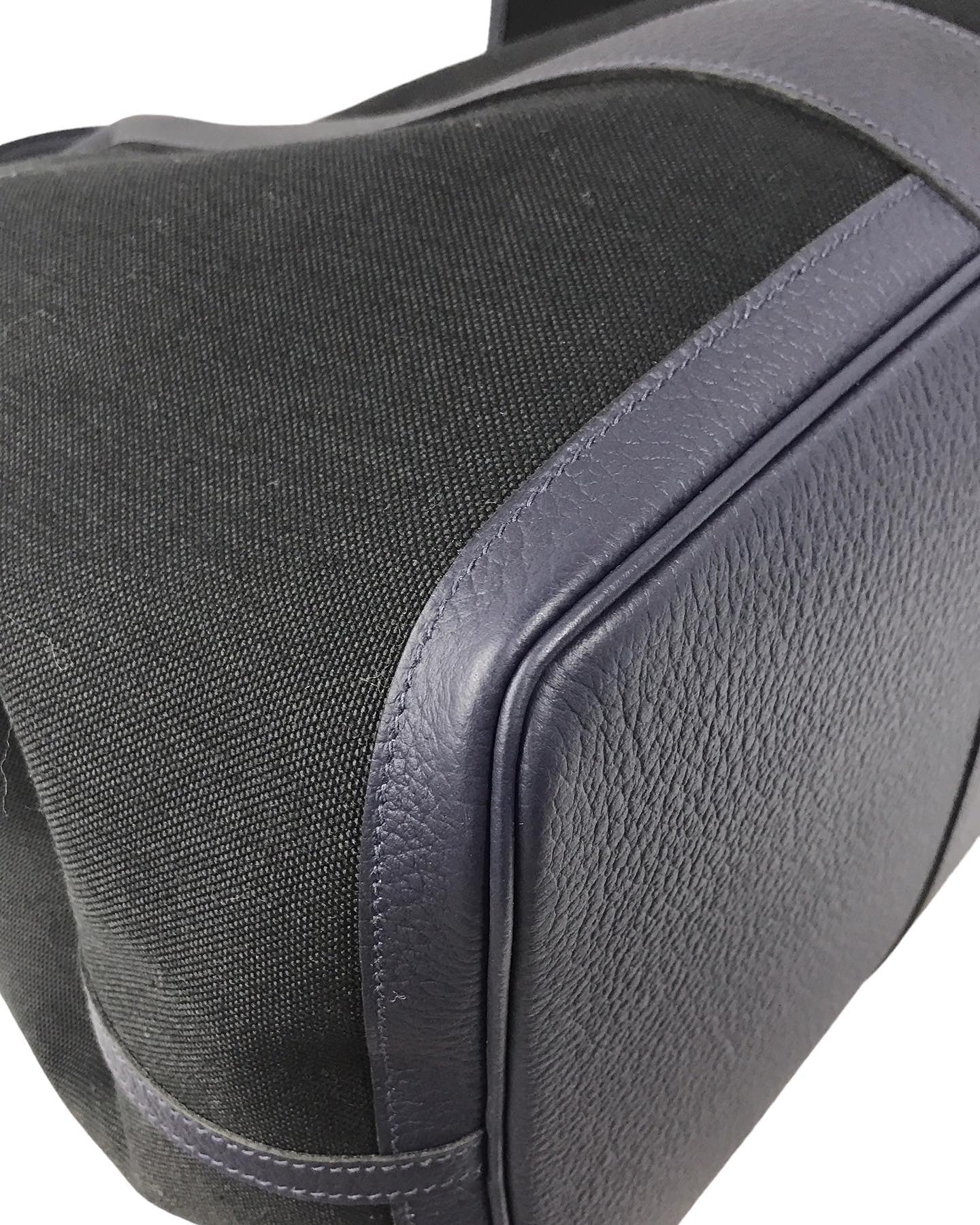 Black Toile Militaire and Navy Negonda Leather Garden Party 49 Tote w/PHW