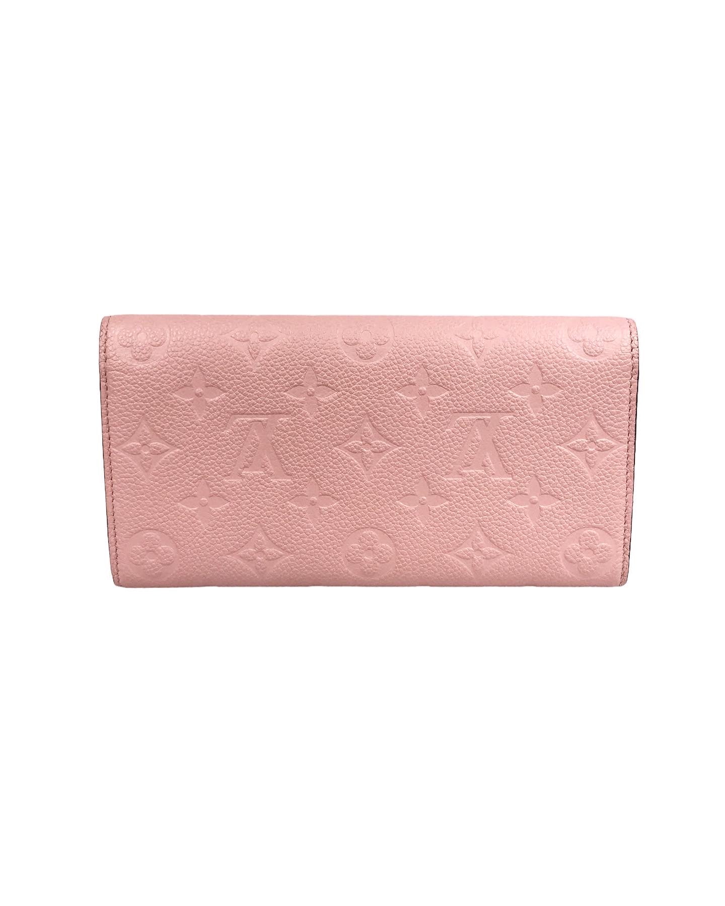 Rose Poudre Monogram Empriente Leather Emilie Wallet w/GHW