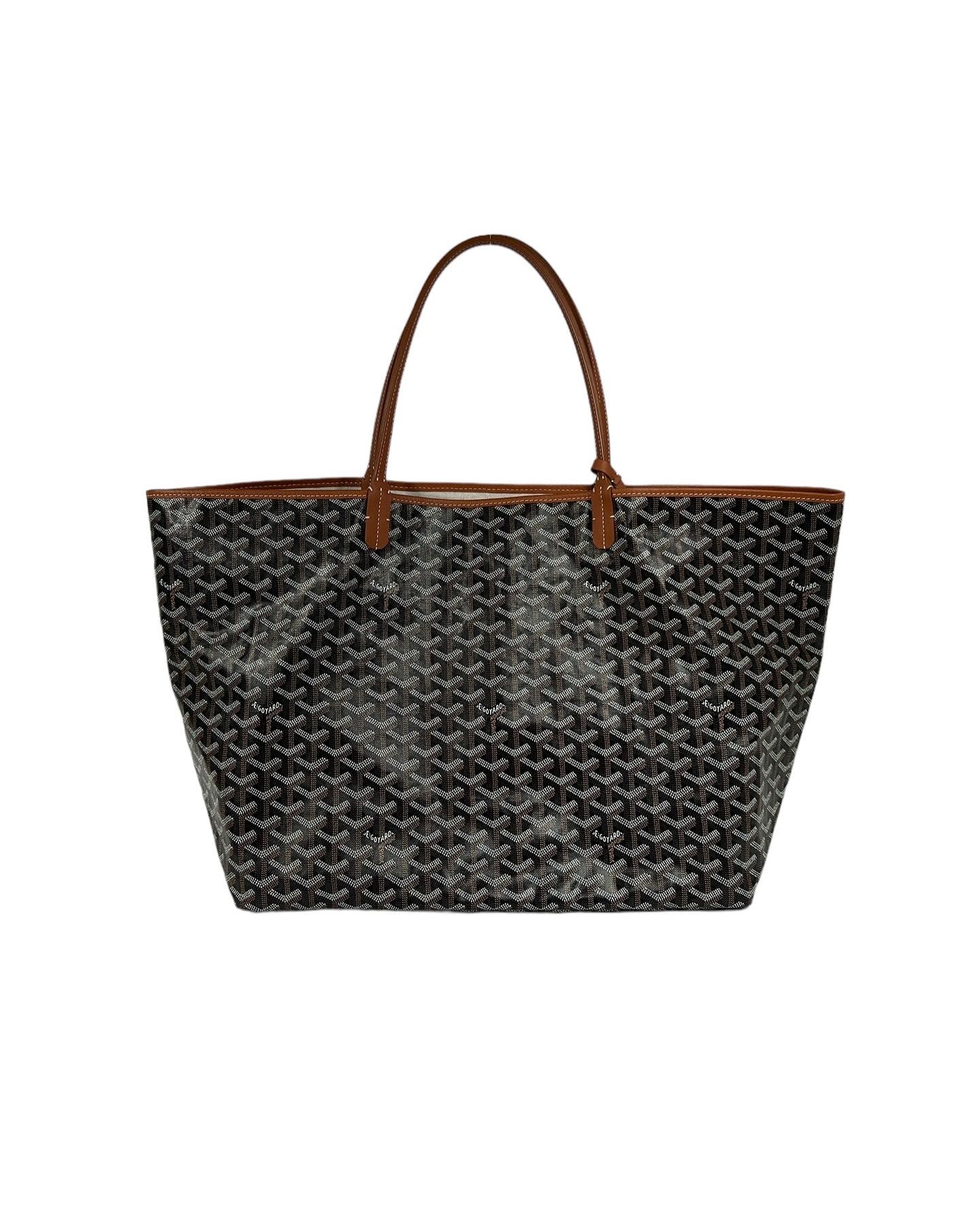 Black/Tan Coated Goyardine Canvas and Chevroches Calfskin Leather Saint Louis GM Tote Bag