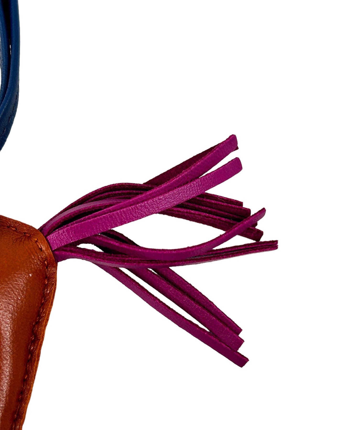 Magenta/Navy/Camel Rodeo PM Lambskin Leather Charm