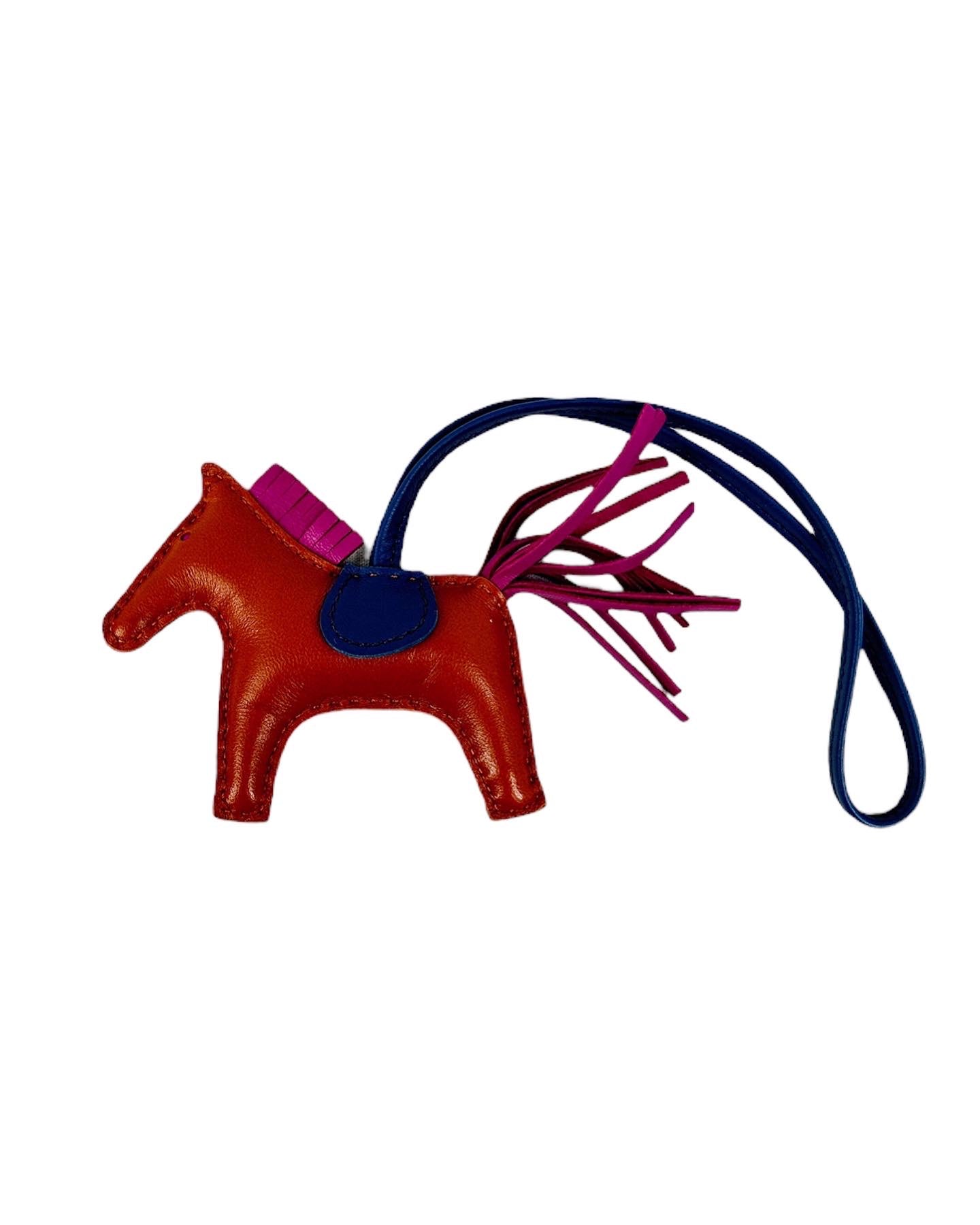 Magenta/Navy/Camel Rodeo PM Lambskin Leather Charm