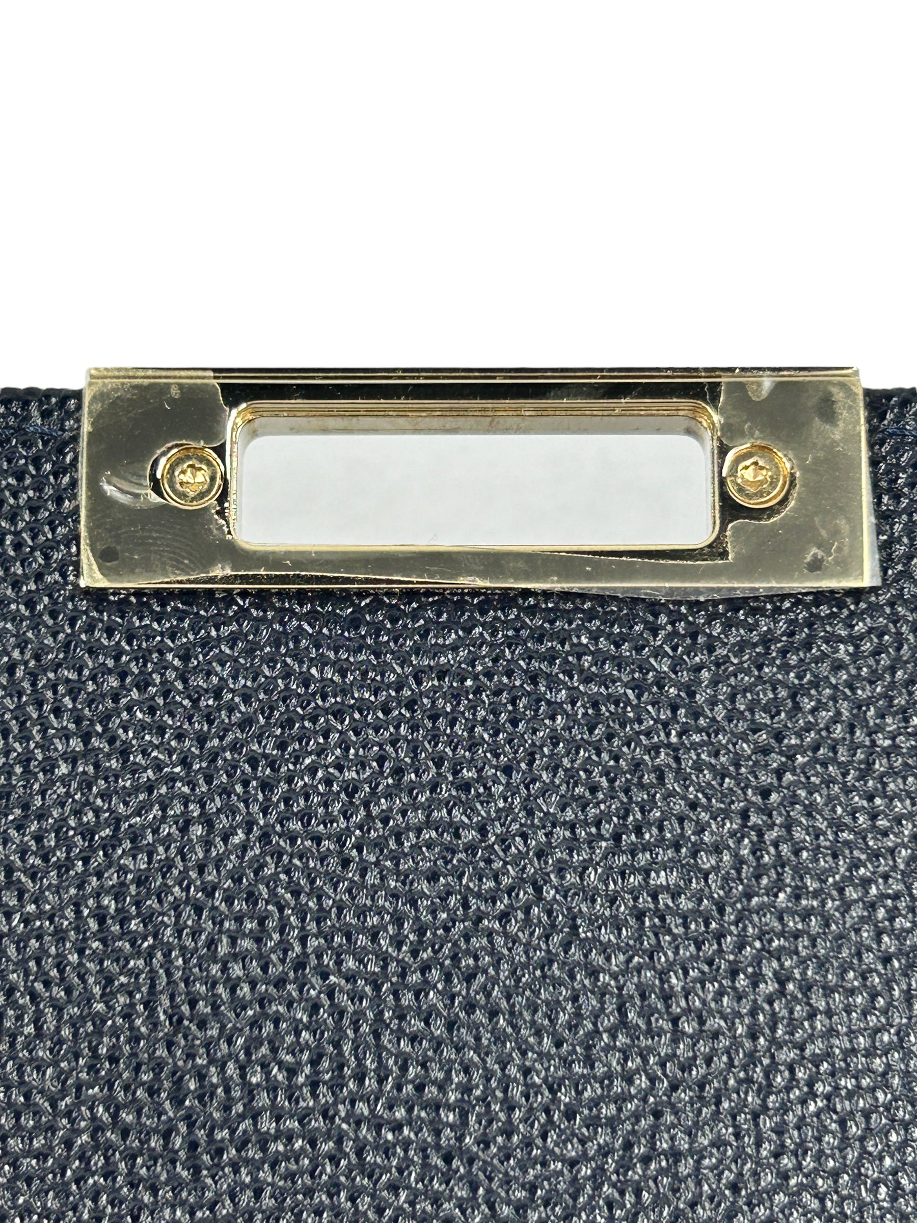 Navy Quilted Caviar Leather Golden Class Phone Holder w/LGHW