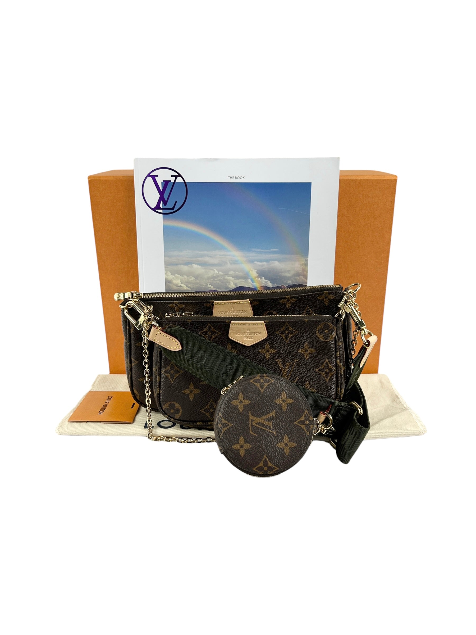 Monogram Coated Canvas Multi Pochette Khaki Accessories w/GHW