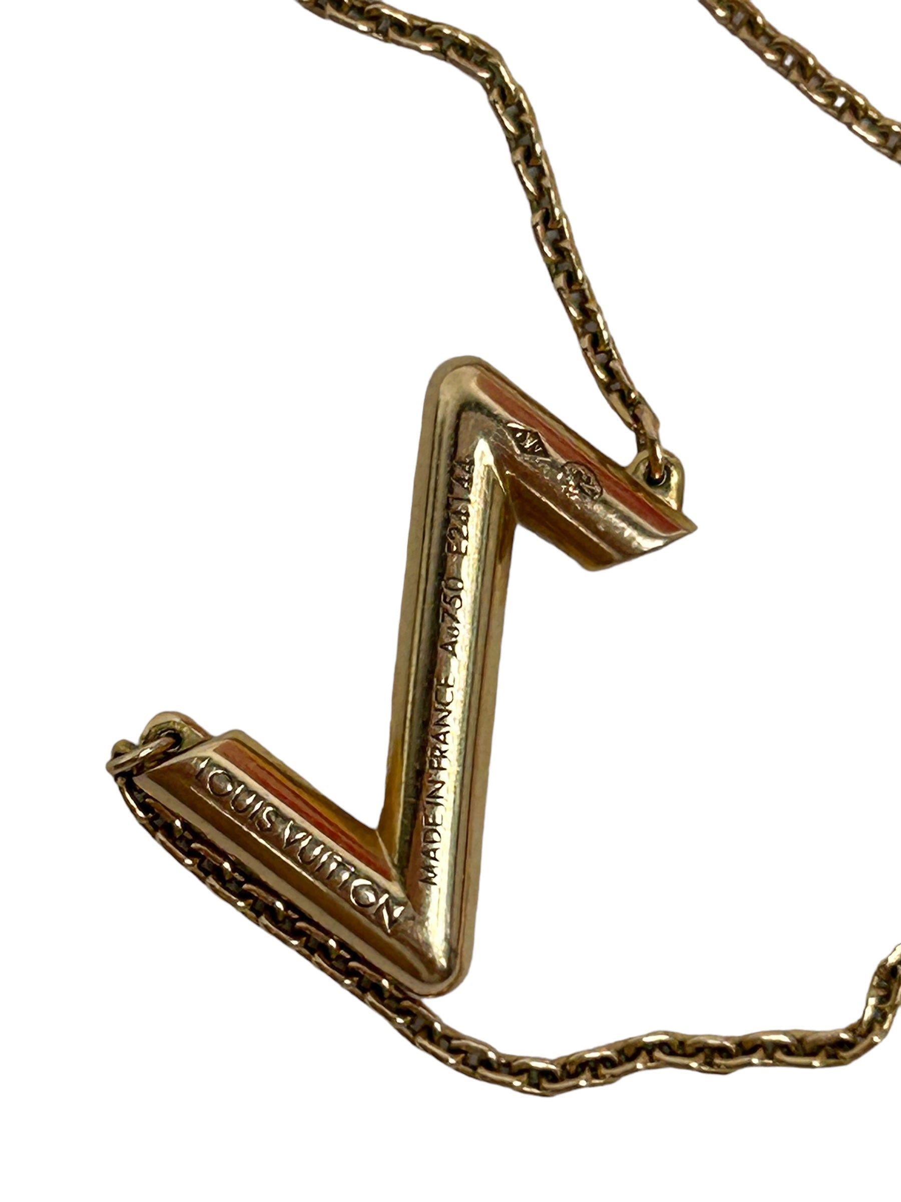 18K Gold Volt Upside Down Pendant Necklace