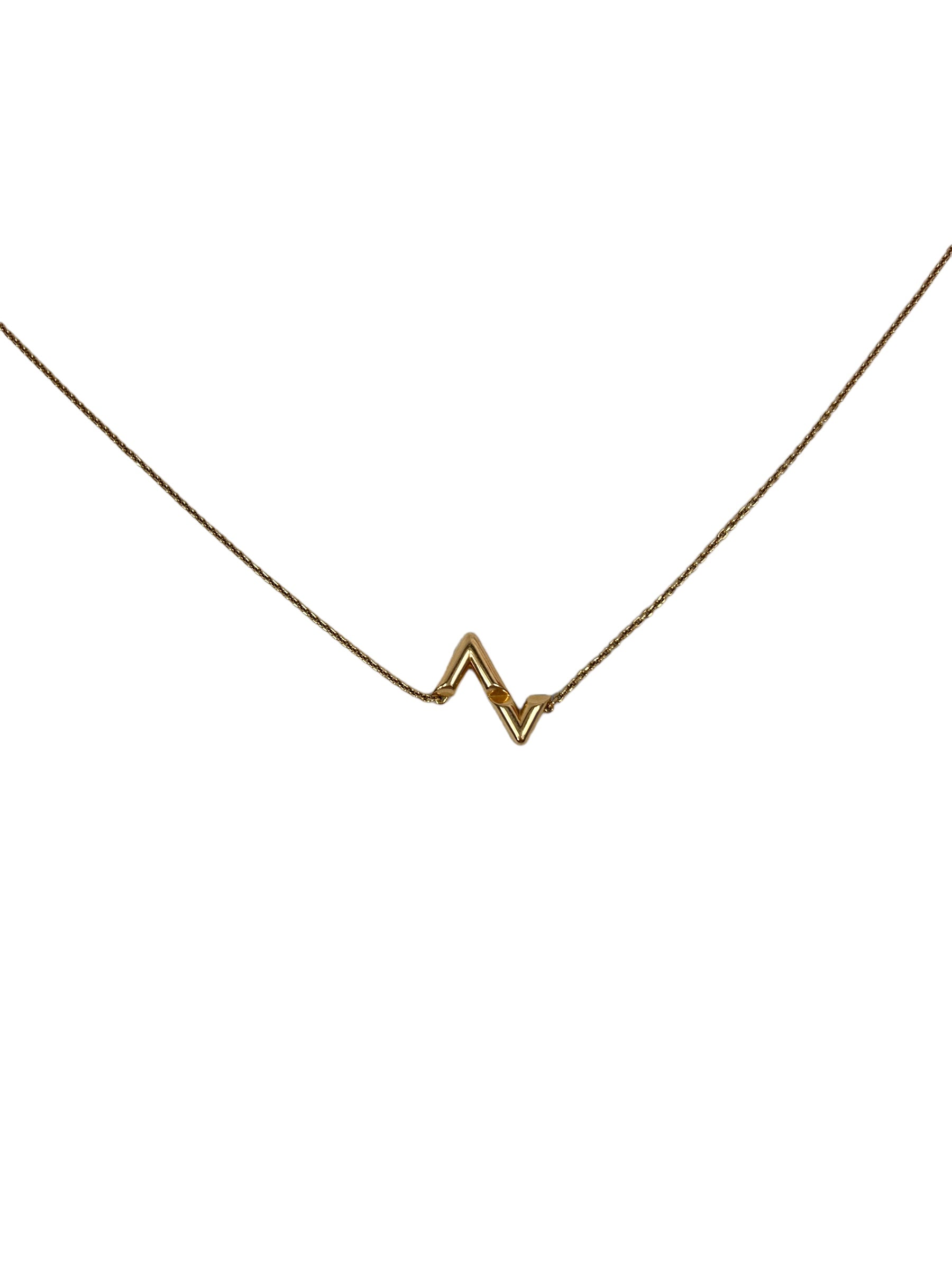 18K Gold Volt Upside Down Pendant Necklace