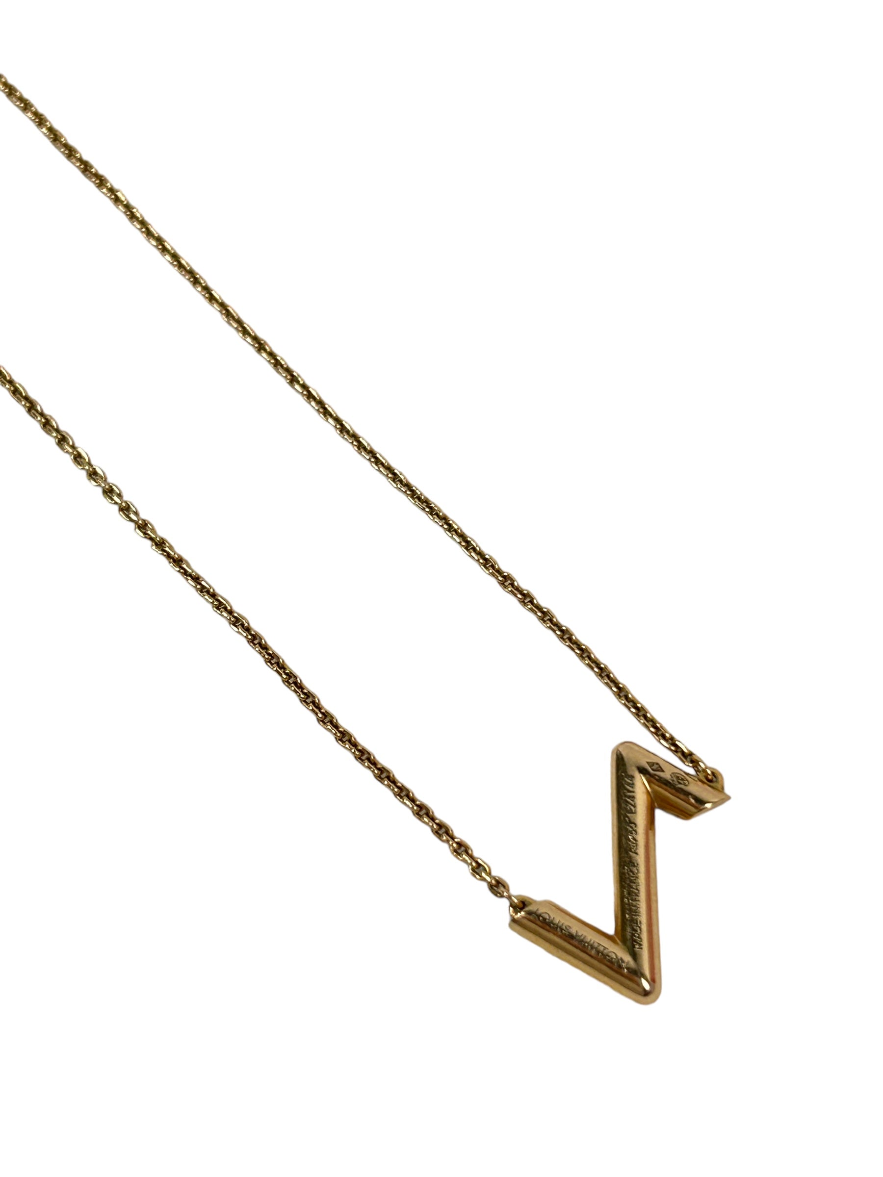 18K Gold Volt Upside Down Pendant Necklace