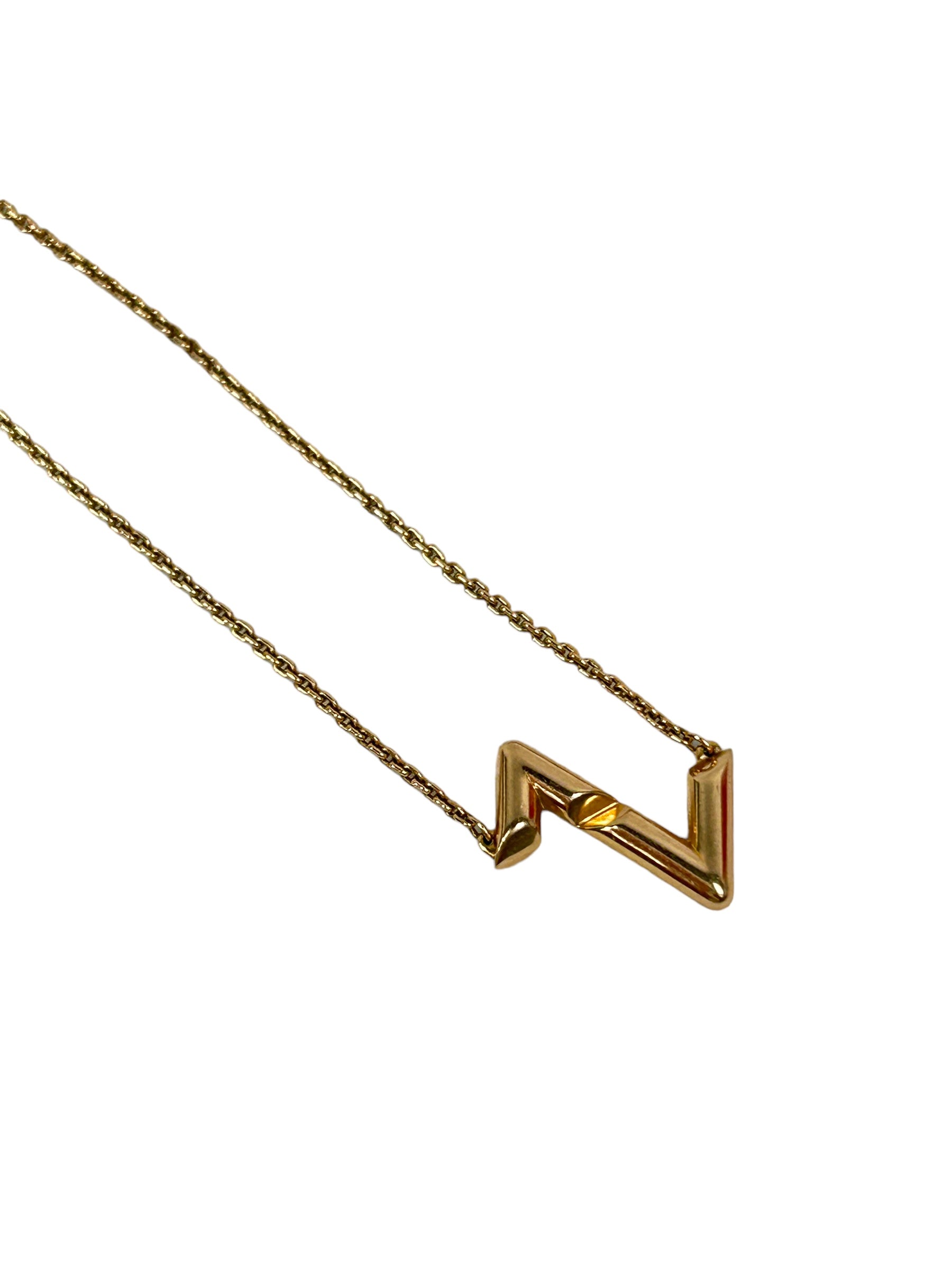 18K Gold Volt Upside Down Pendant Necklace