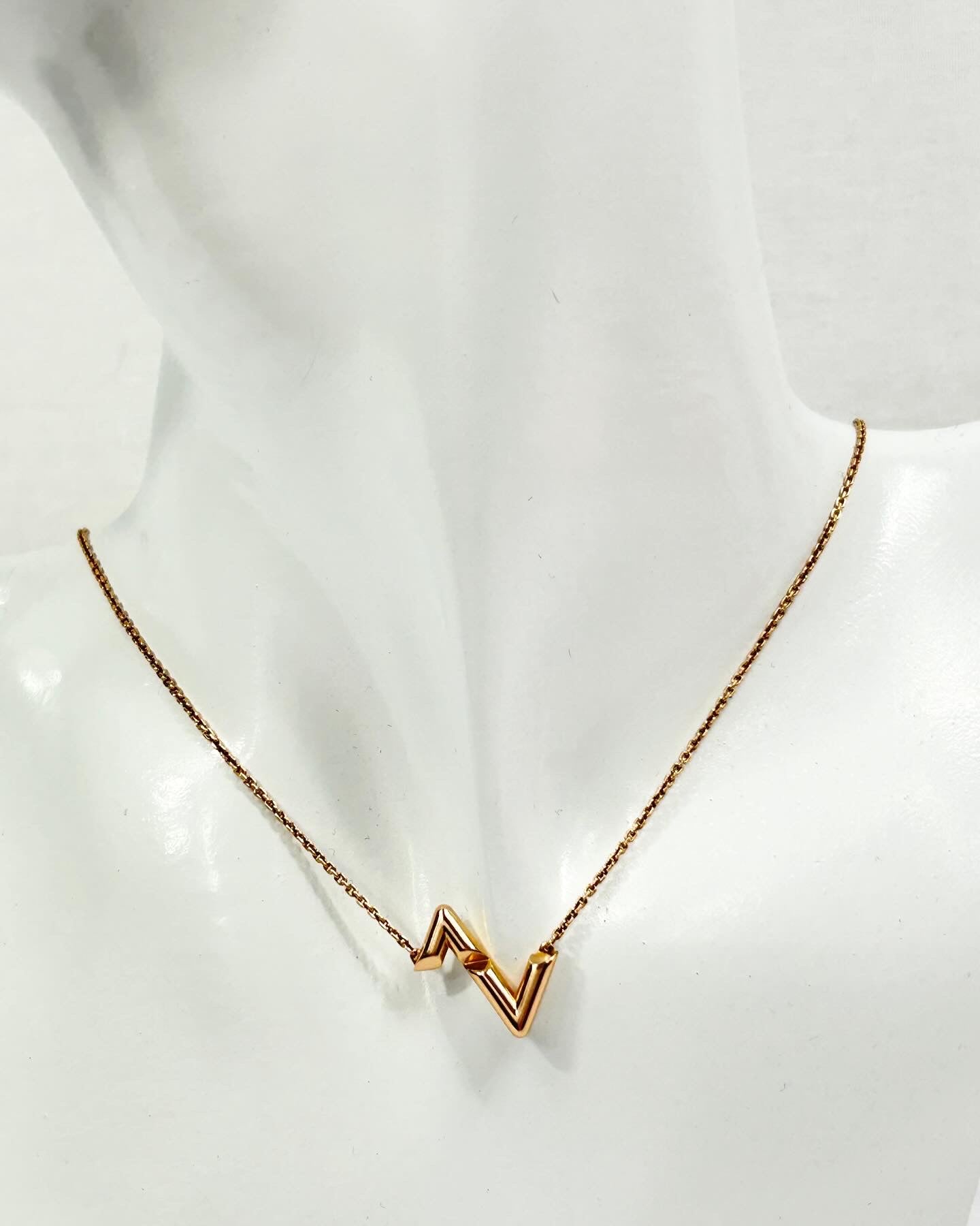 18K Gold Volt Upside Down Pendant Necklace