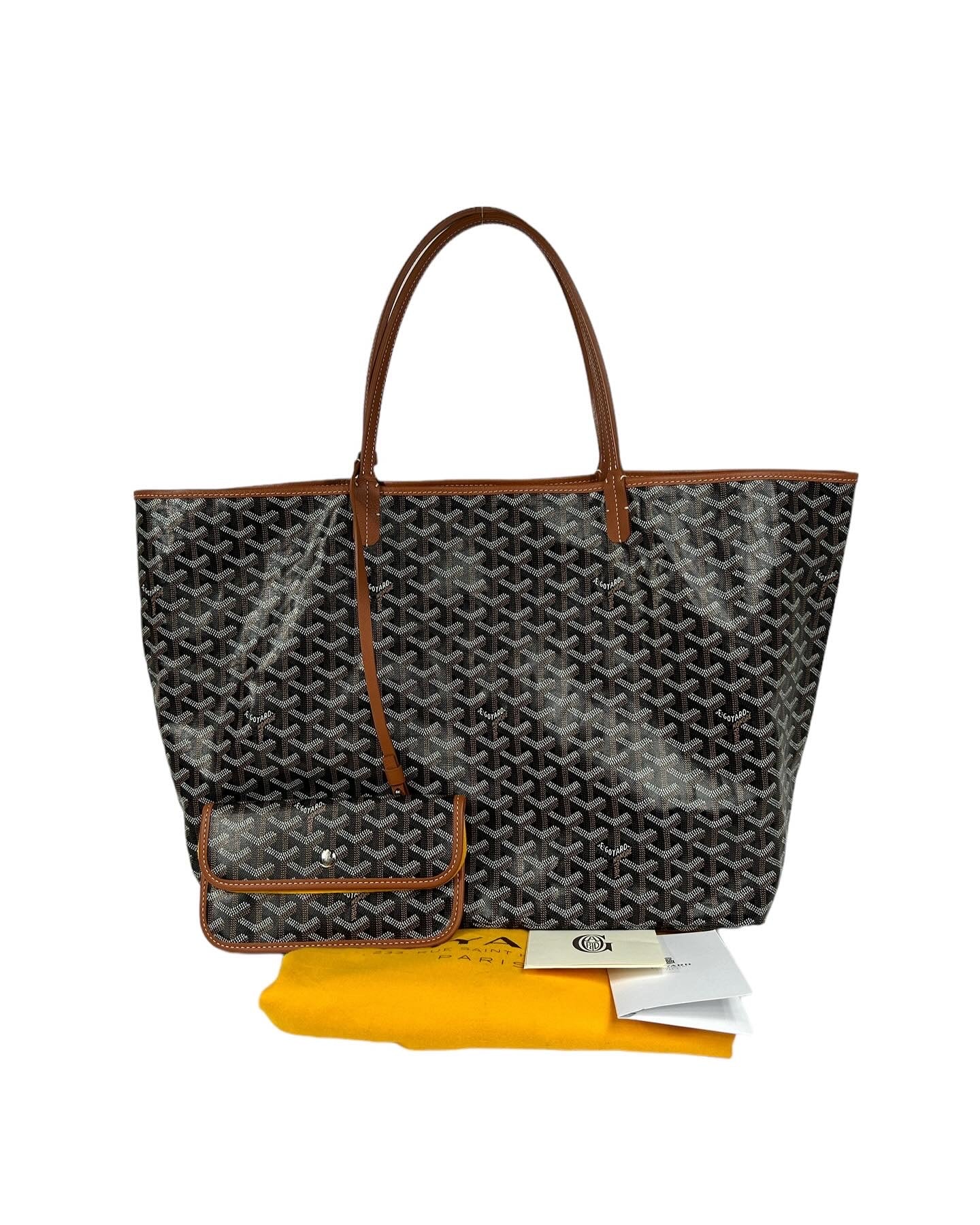 Black/Tan Coated Goyardine Canvas and Chevroches Calfskin Leather Saint Louis GM Tote Bag
