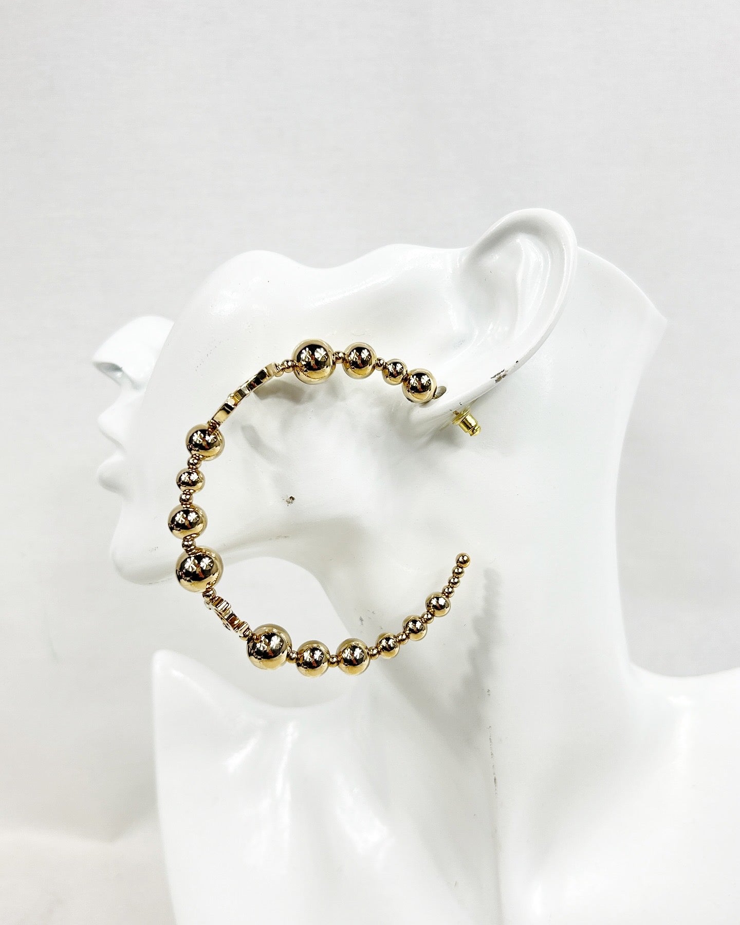 CC Logo Large Free Spirit Metal Beaded Hoop Earring