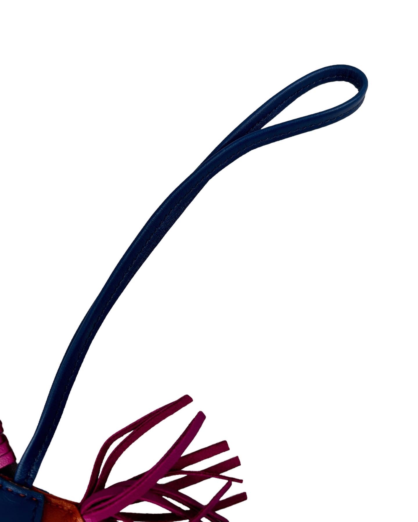 Magenta/Navy/Camel Rodeo PM Lambskin Leather Charm
