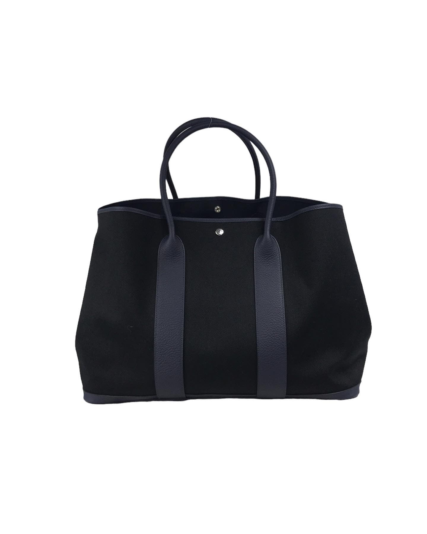 Black Toile Militaire and Navy Negonda Leather Garden Party 49 Tote w/PHW