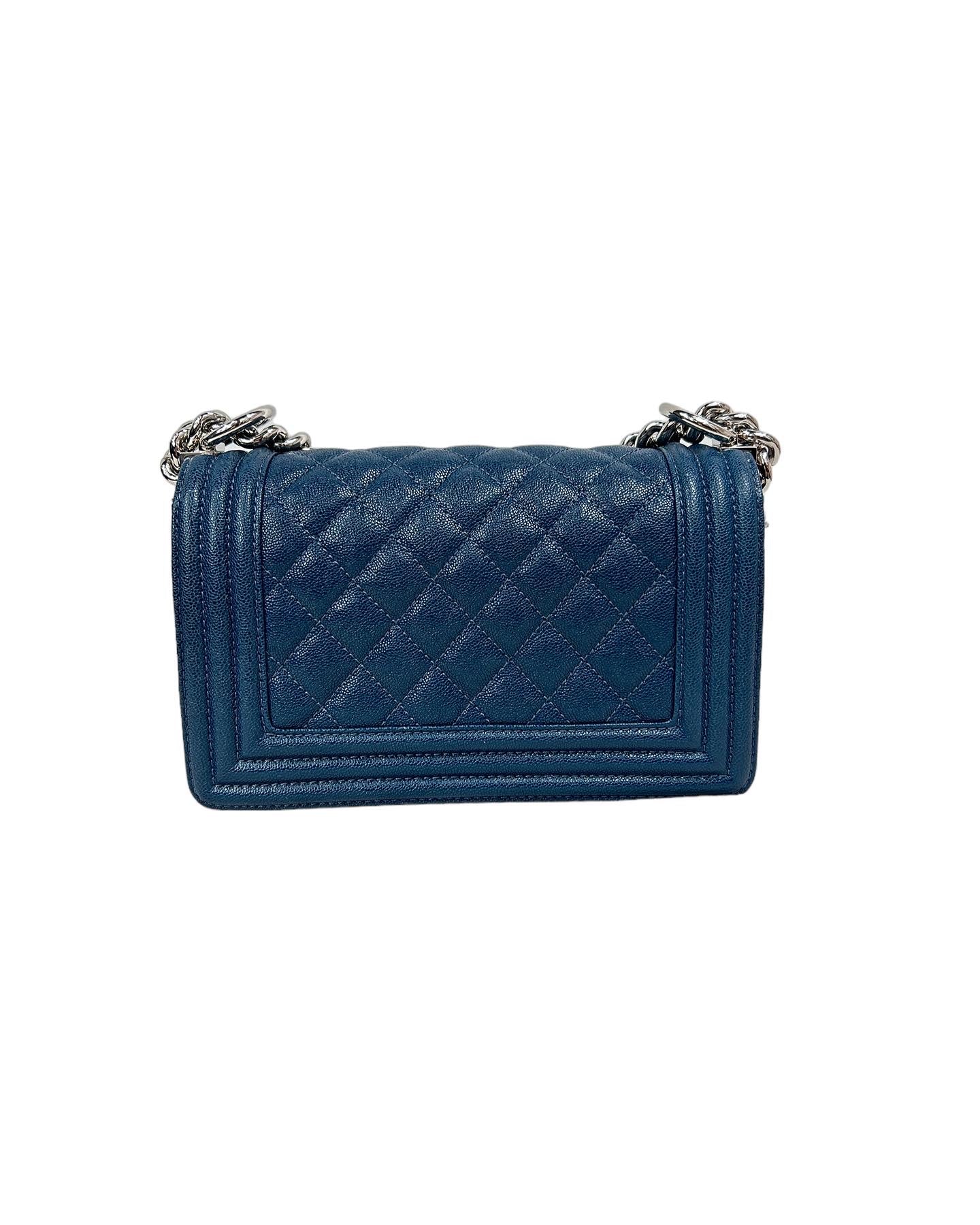 Blue Caviar Quilted Small Boy Bag w/SHW