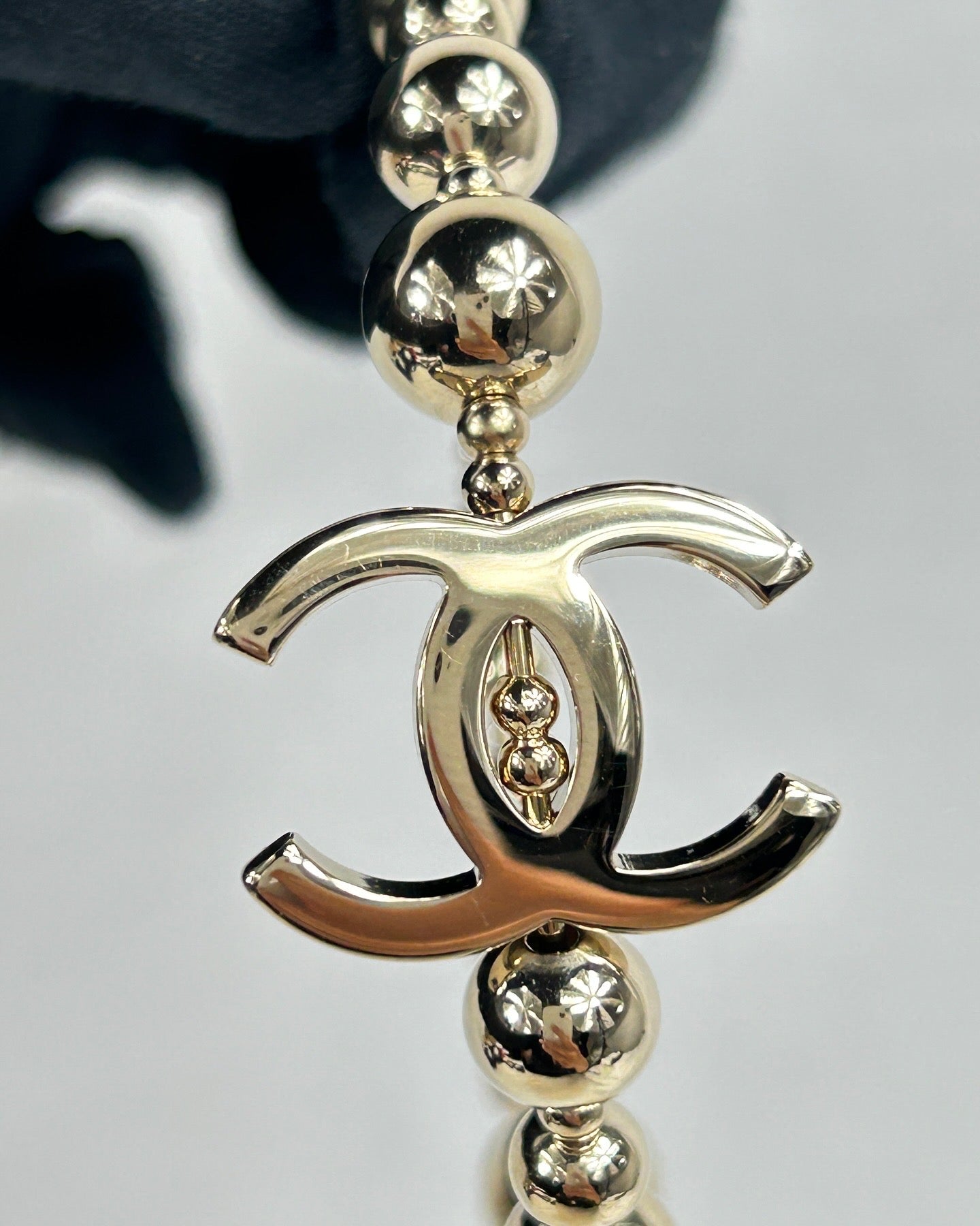 CC Logo Large Free Spirit Metal Beaded Hoop Earring