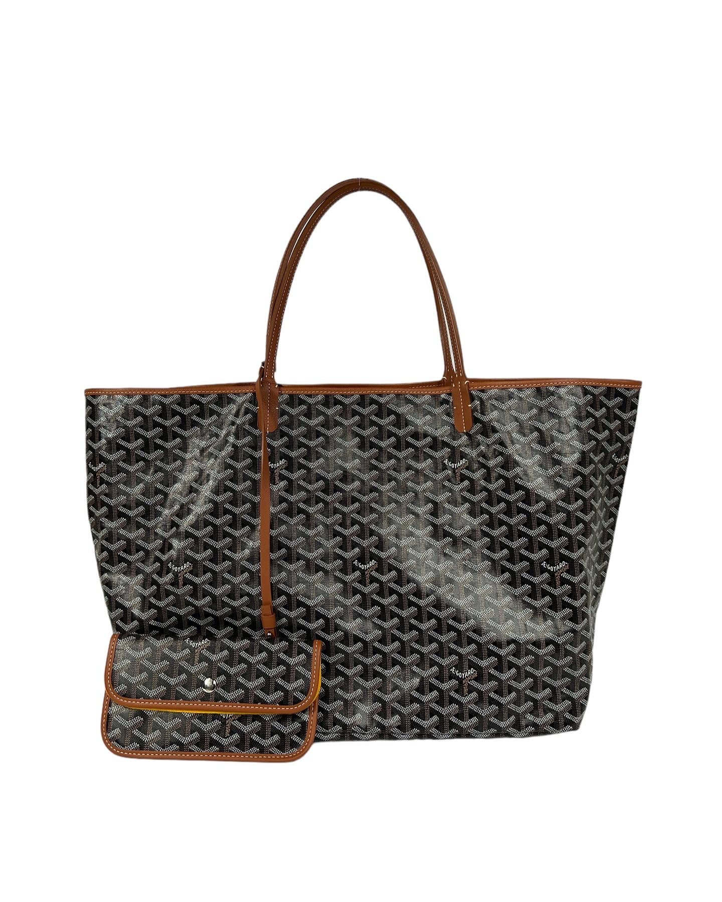 Black/Tan Coated Goyardine Canvas and Chevroches Calfskin Leather Saint Louis GM Tote Bag