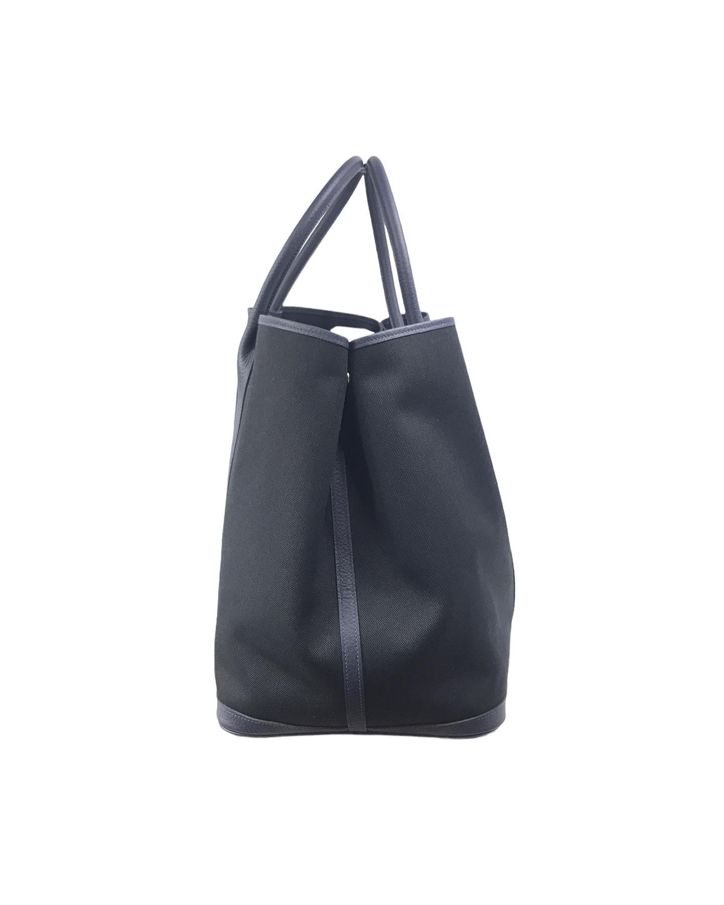 Black Toile Militaire and Navy Negonda Leather Garden Party 49 Tote w/PHW