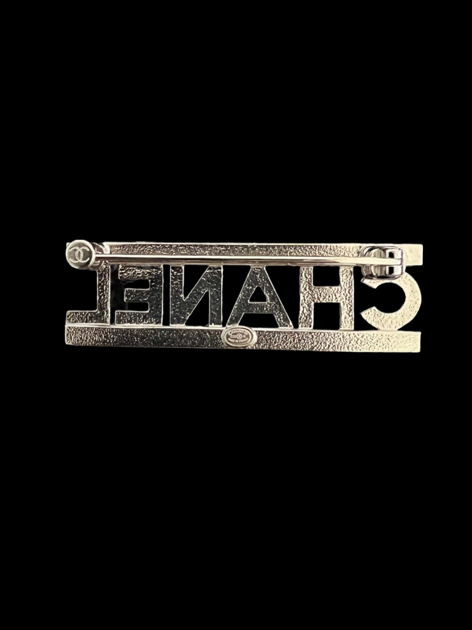 BRAND NEW CHANEL 22S Letter Logo Crystal Brooch w/SHW