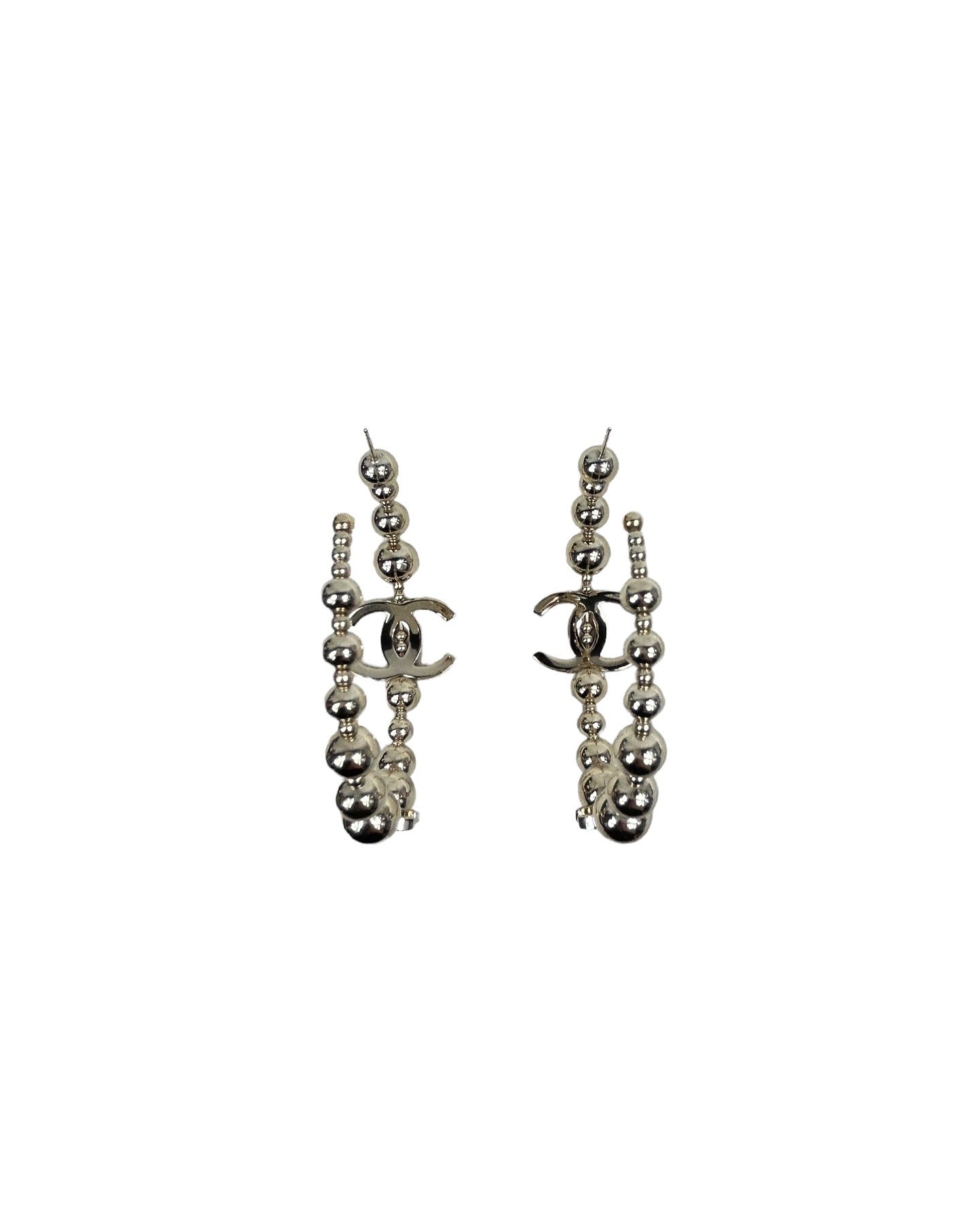 CC Logo Large Free Spirit Metal Beaded Hoop Earring