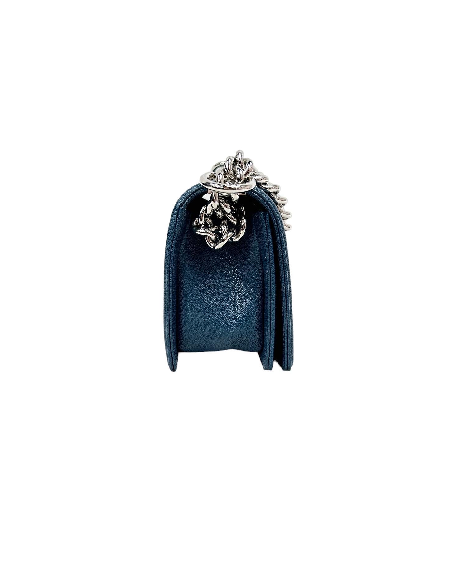 Blue Caviar Quilted Small Boy Bag w/SHW