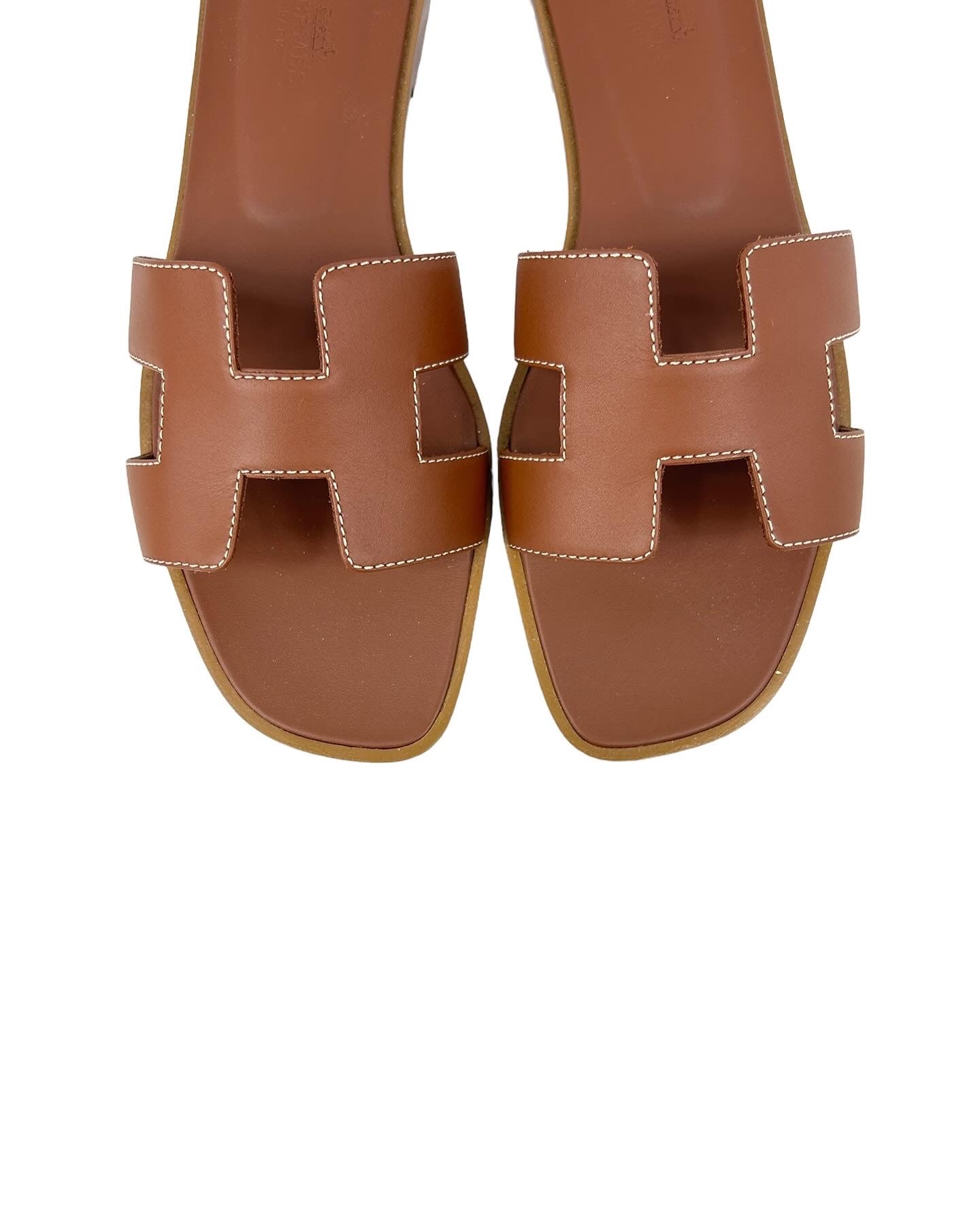 Gold Boxcalf Leather Oran Sandals