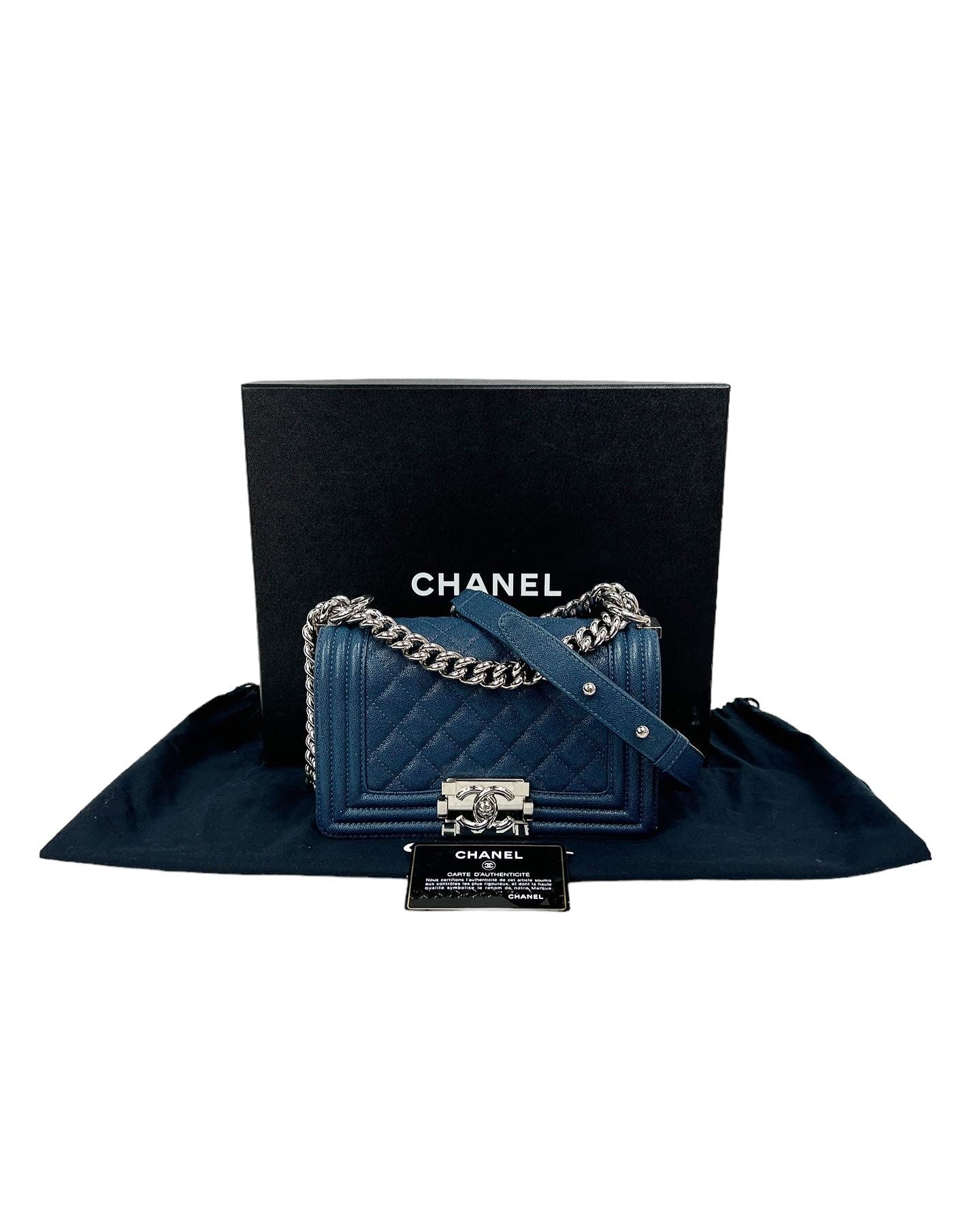 Blue Caviar Quilted Small Boy Bag w/SHW