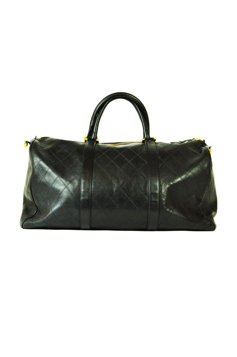 Black Lambskin Vintage Duffel Bag