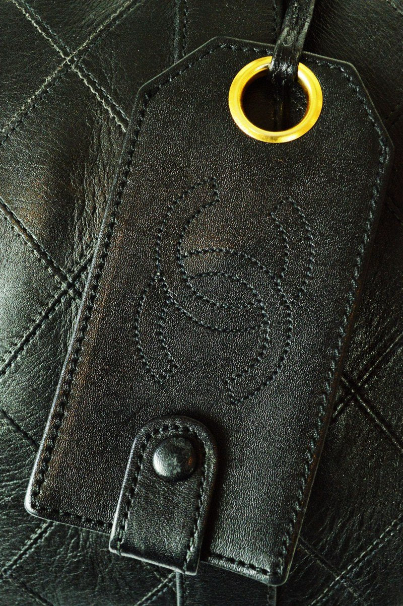 Black Lambskin Vintage Duffel Bag