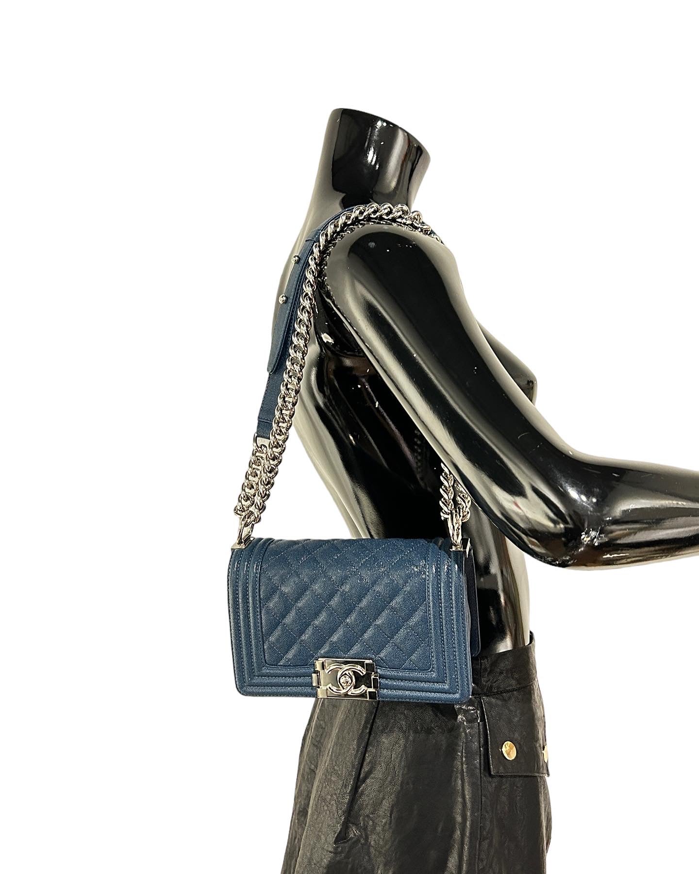 Blue Caviar Quilted Small Boy Bag w/SHW