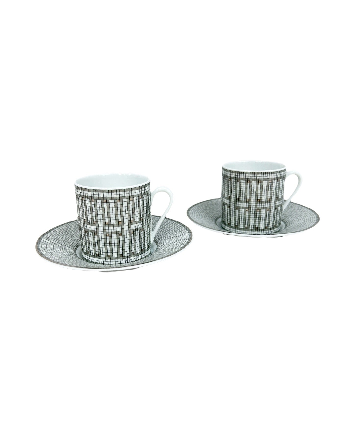 Mosaic Platinum 24 Coffee Cup/Saucer 2 Sets