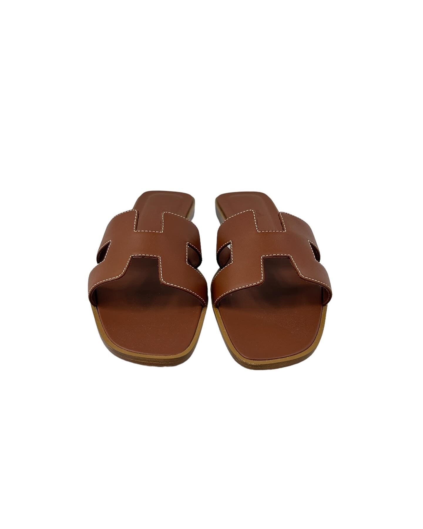Gold Boxcalf Leather Oran Sandals