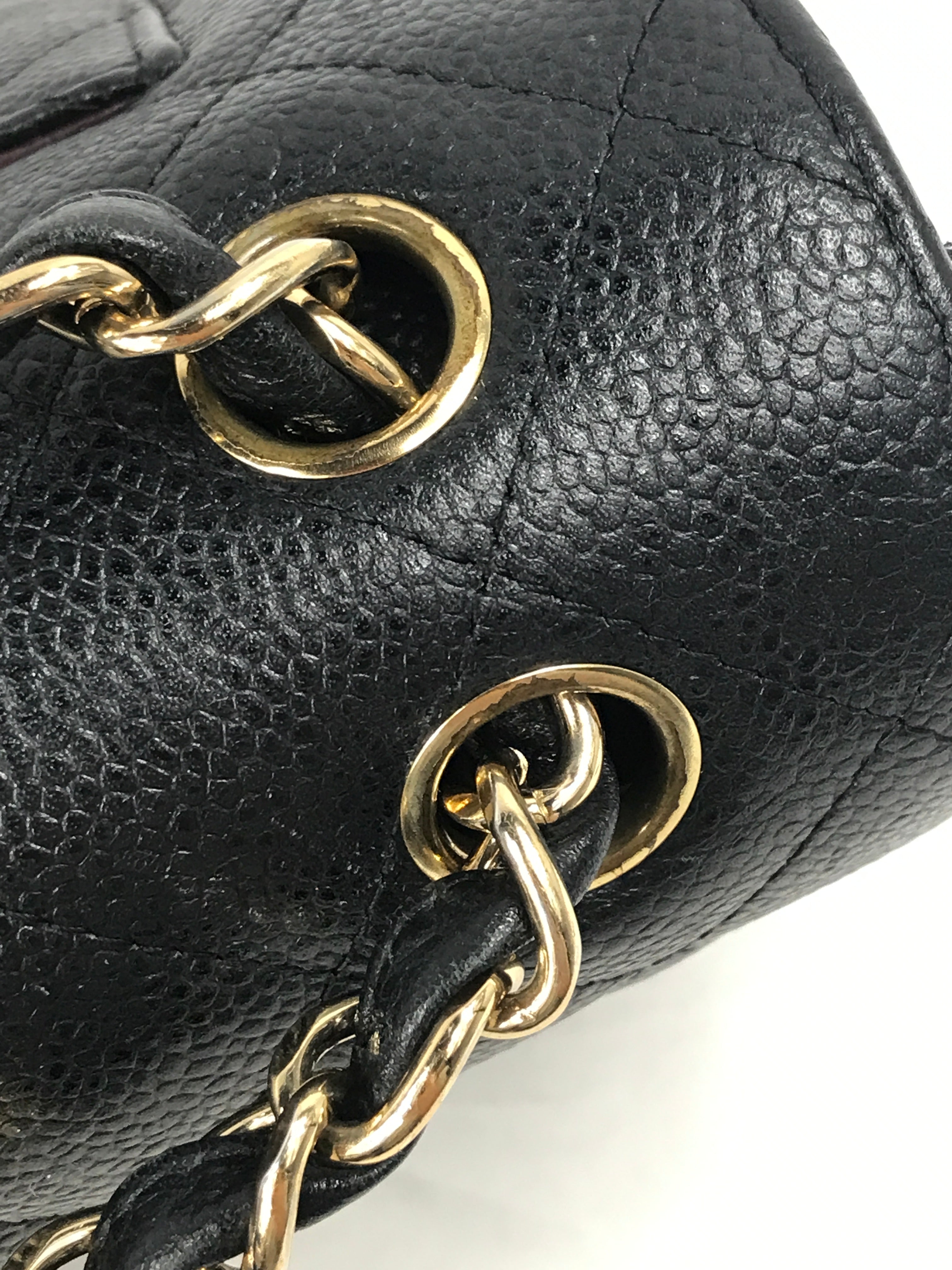 Black Caviar Quilted Double Flap Jumbo Classic Flap w/GHW