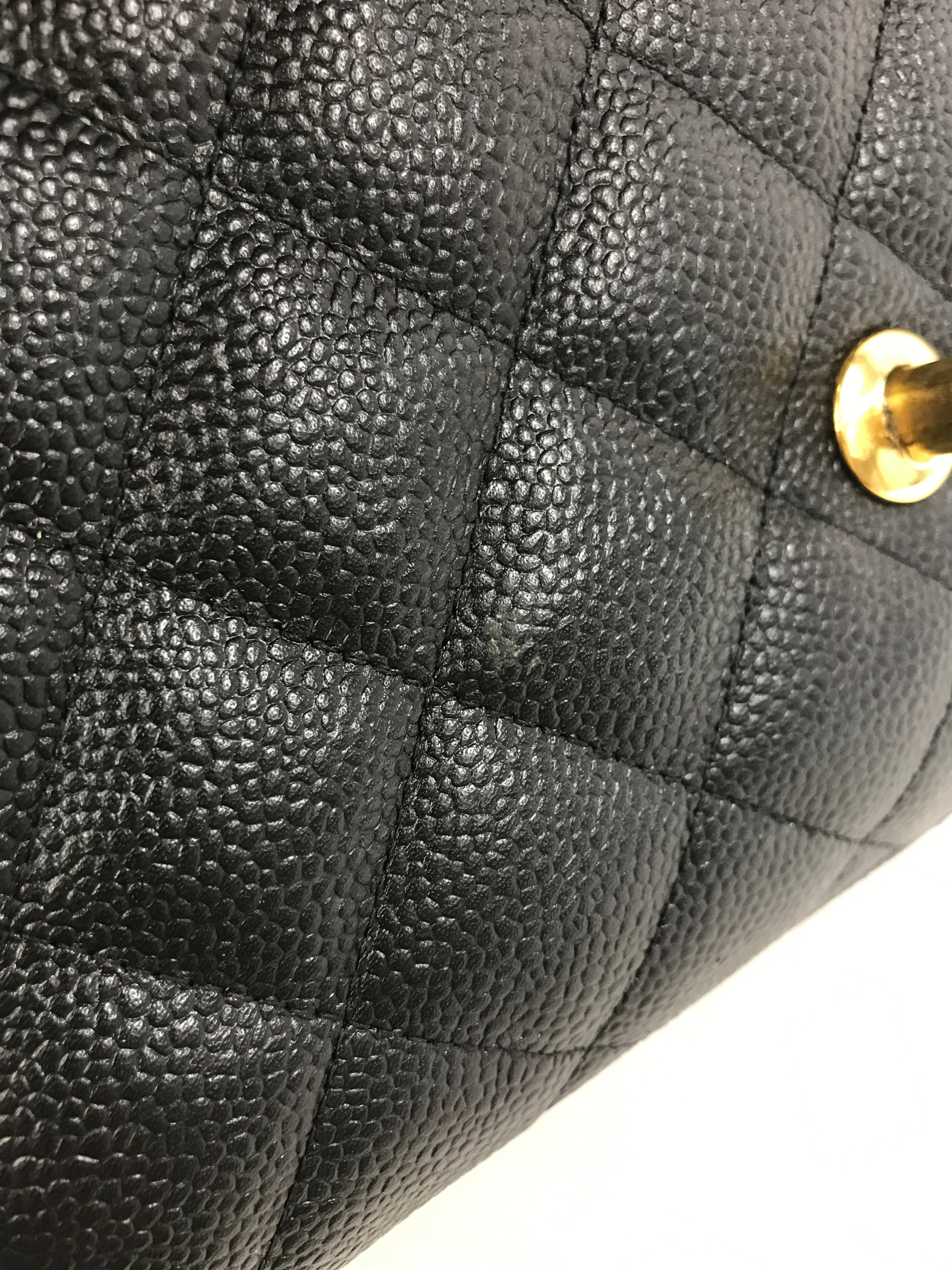 Black Caviar Quilted Double Flap Jumbo Classic Flap w/GHW