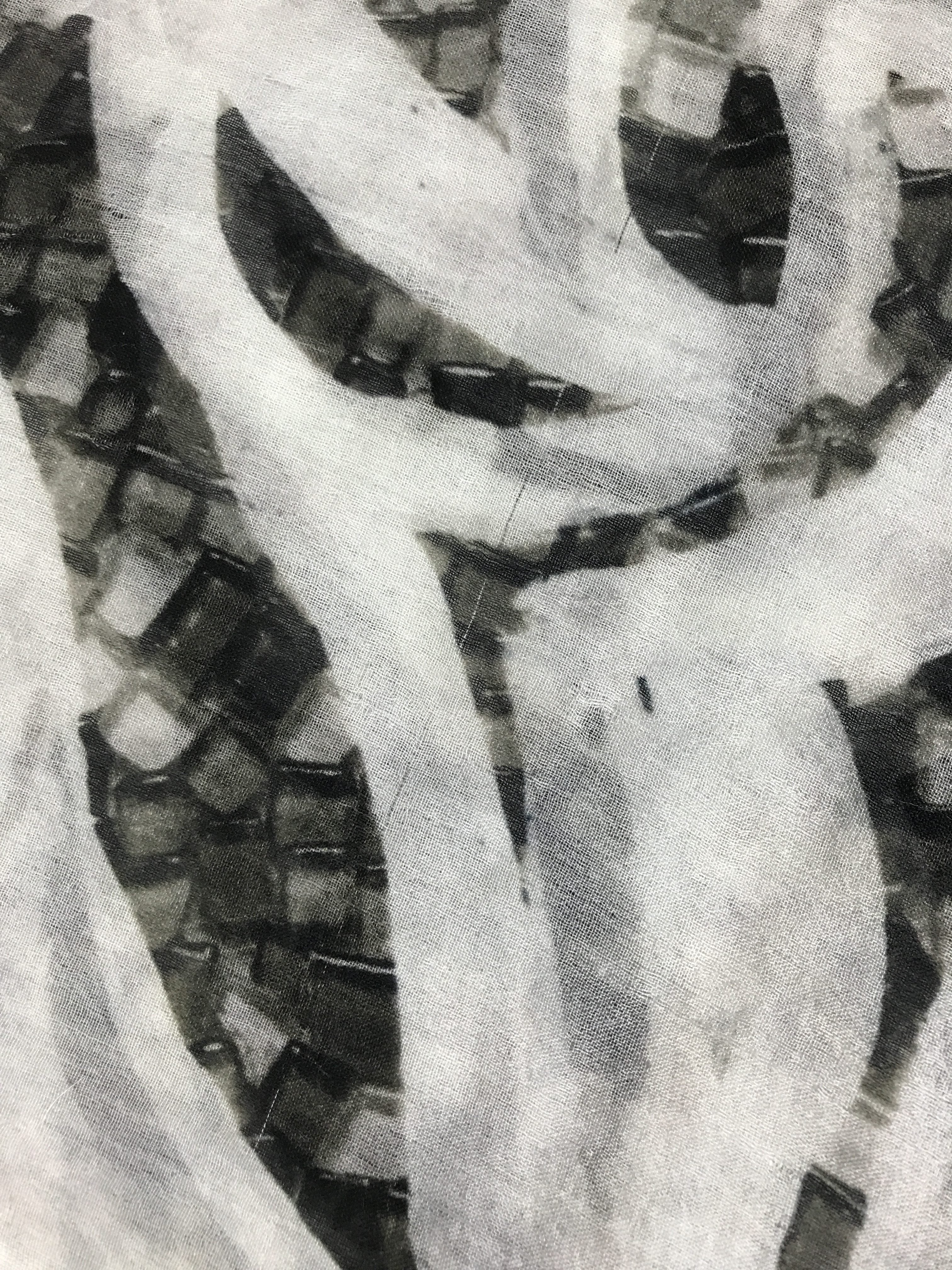 Cashmere/Silk CC White/Black Shawl