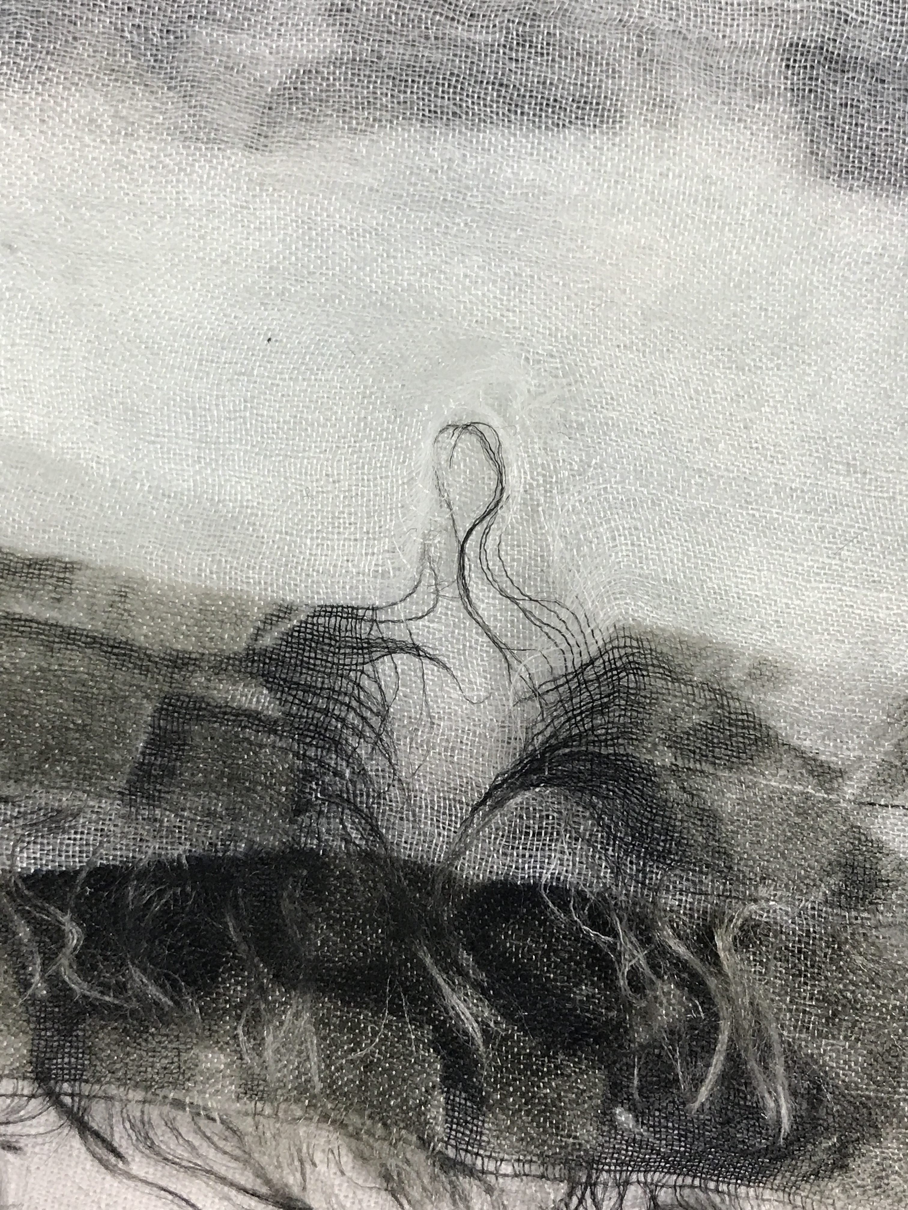 Cashmere/Silk CC White/Black Shawl