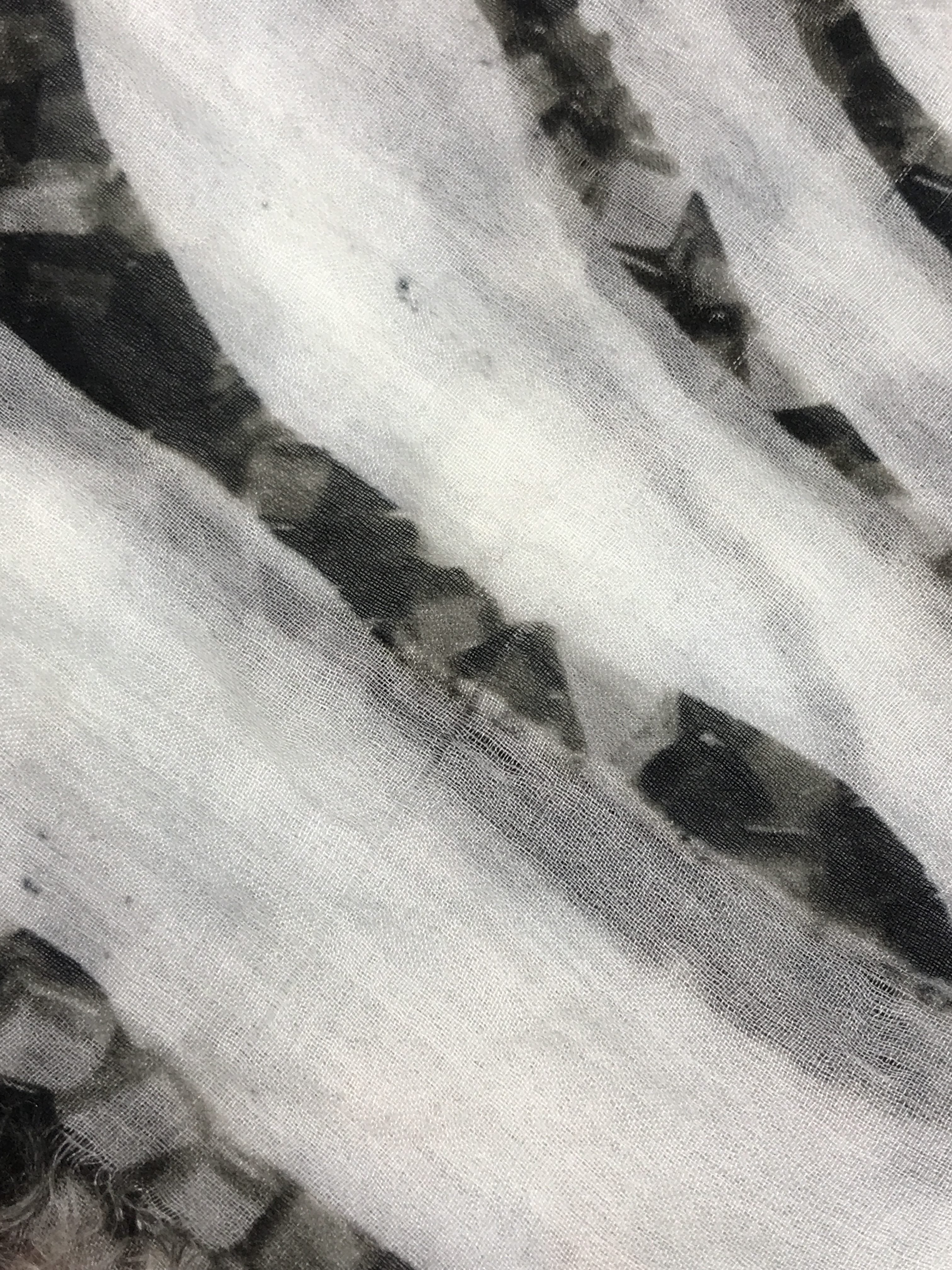 Cashmere/Silk CC White/Black Shawl