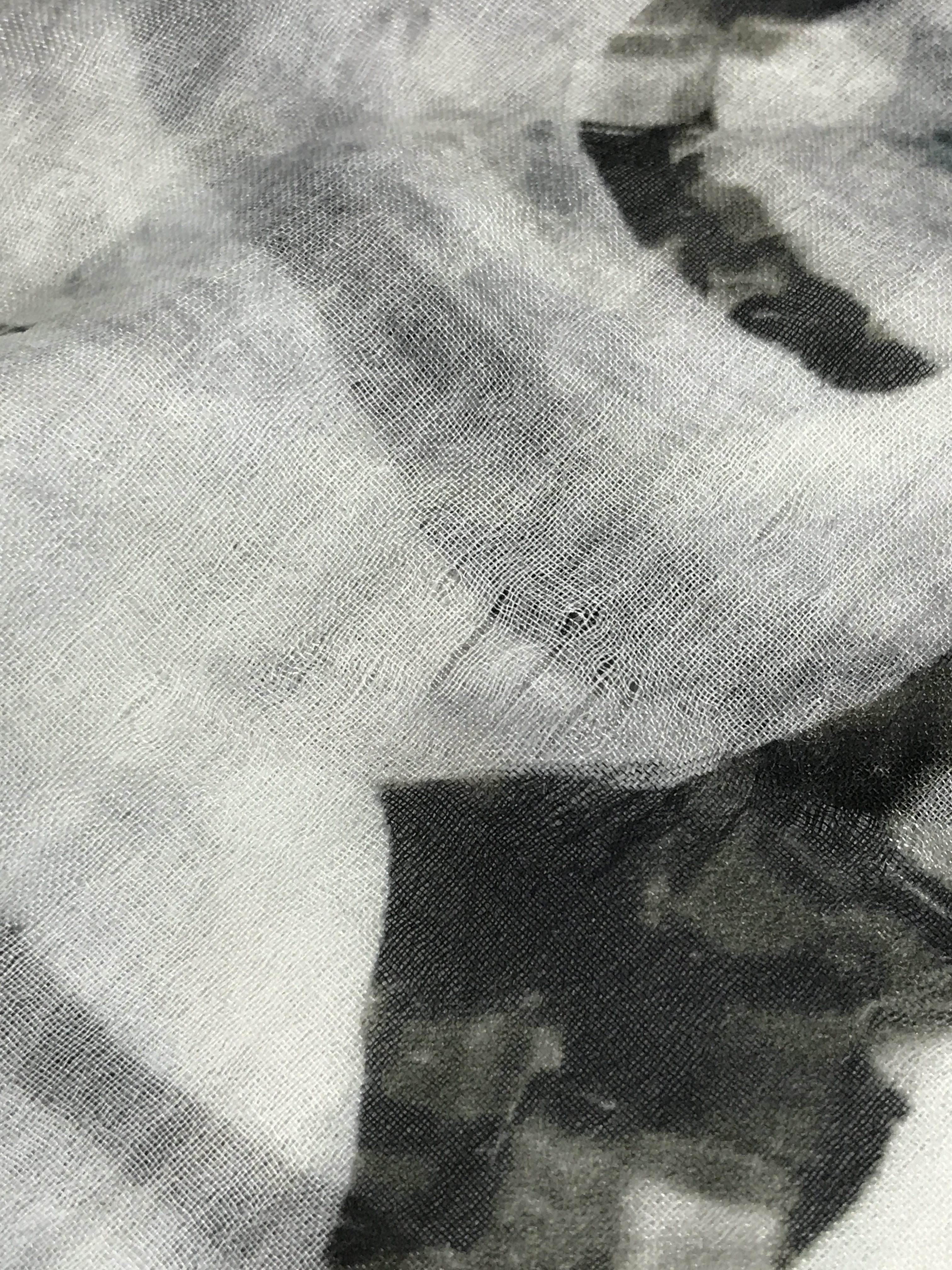 Cashmere/Silk CC White/Black Shawl