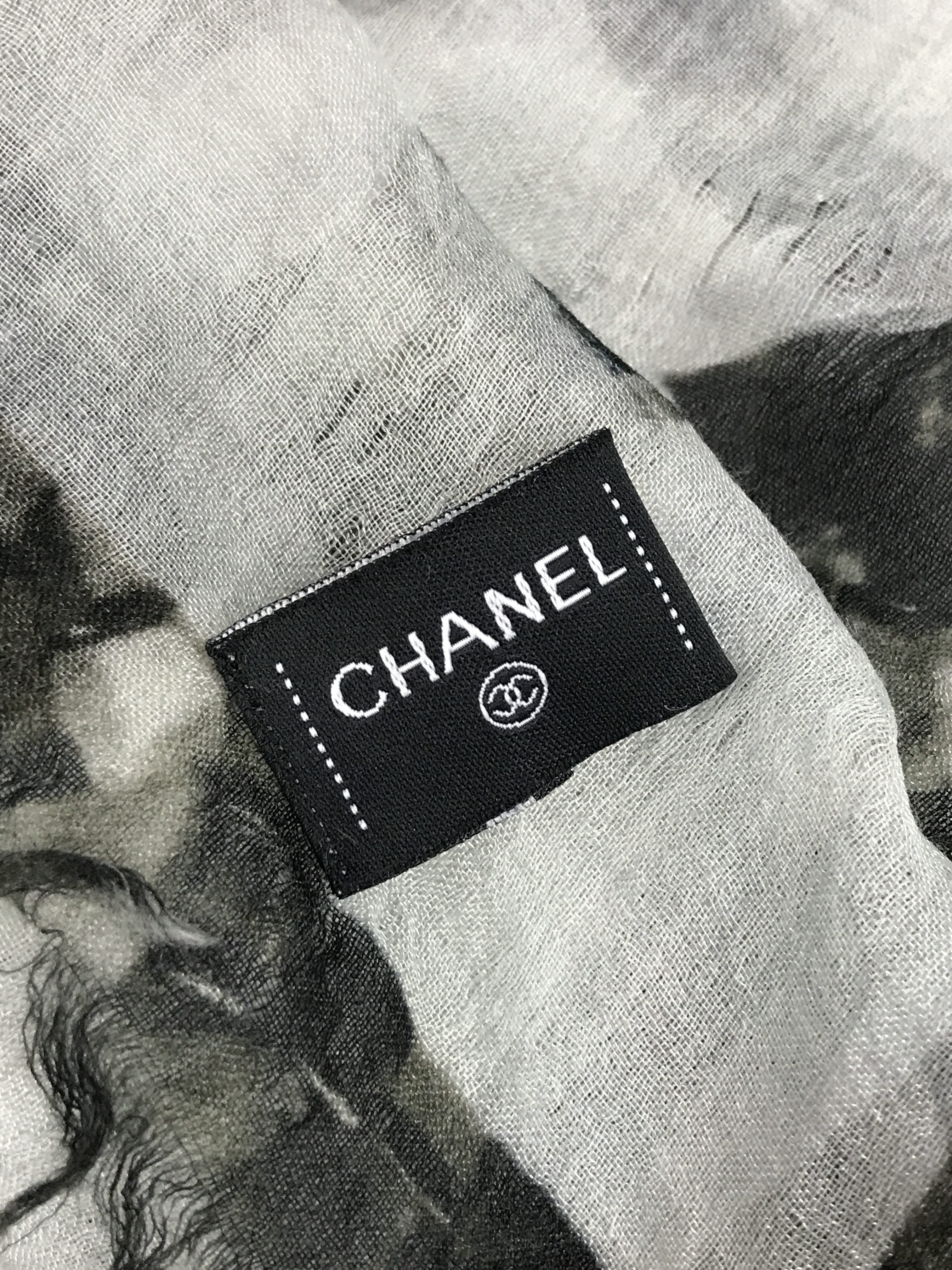 Cashmere/Silk CC White/Black Shawl