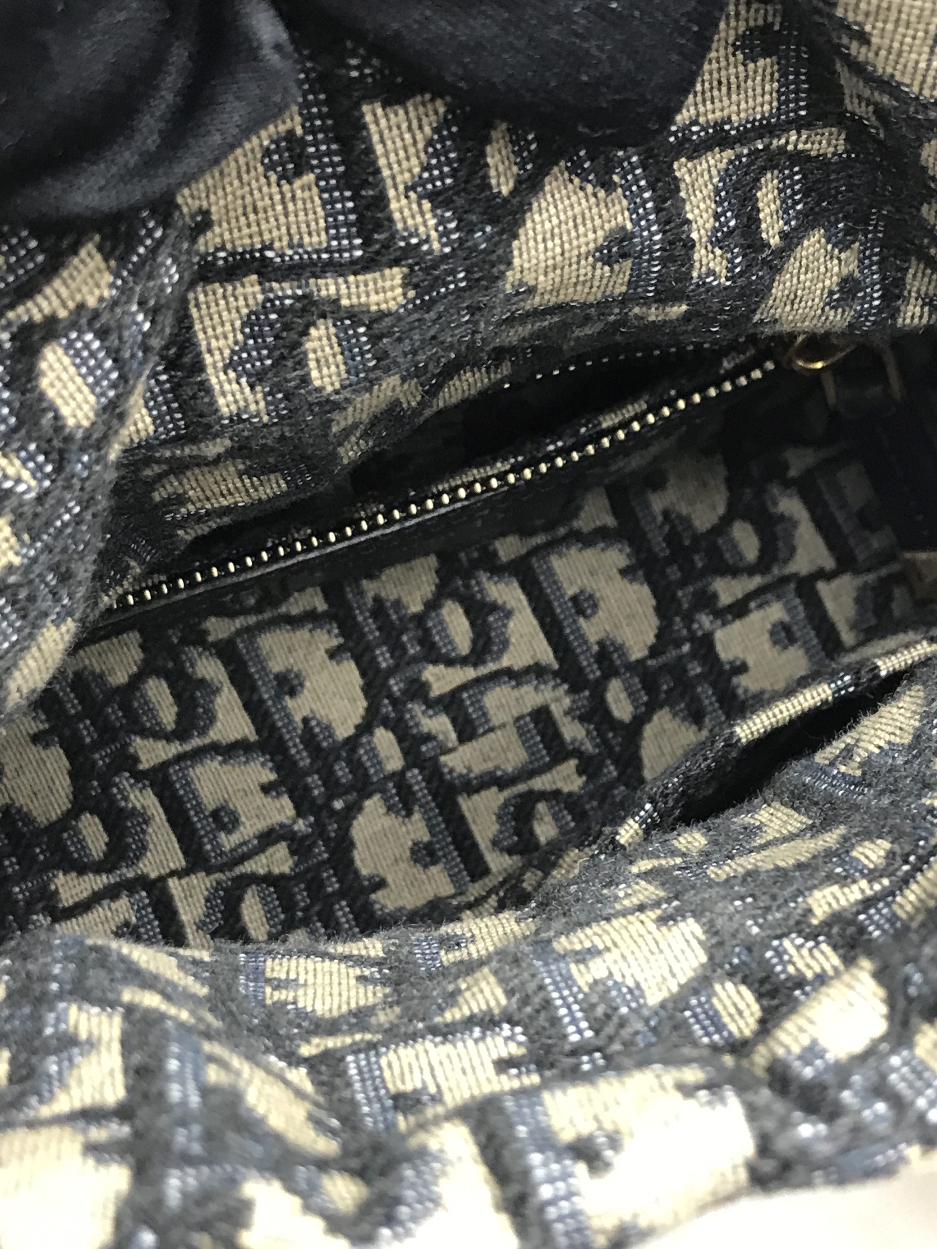 Natural Wicker & Blue Dior Oblique Jacquard Mini Lady Dior W/AGHW