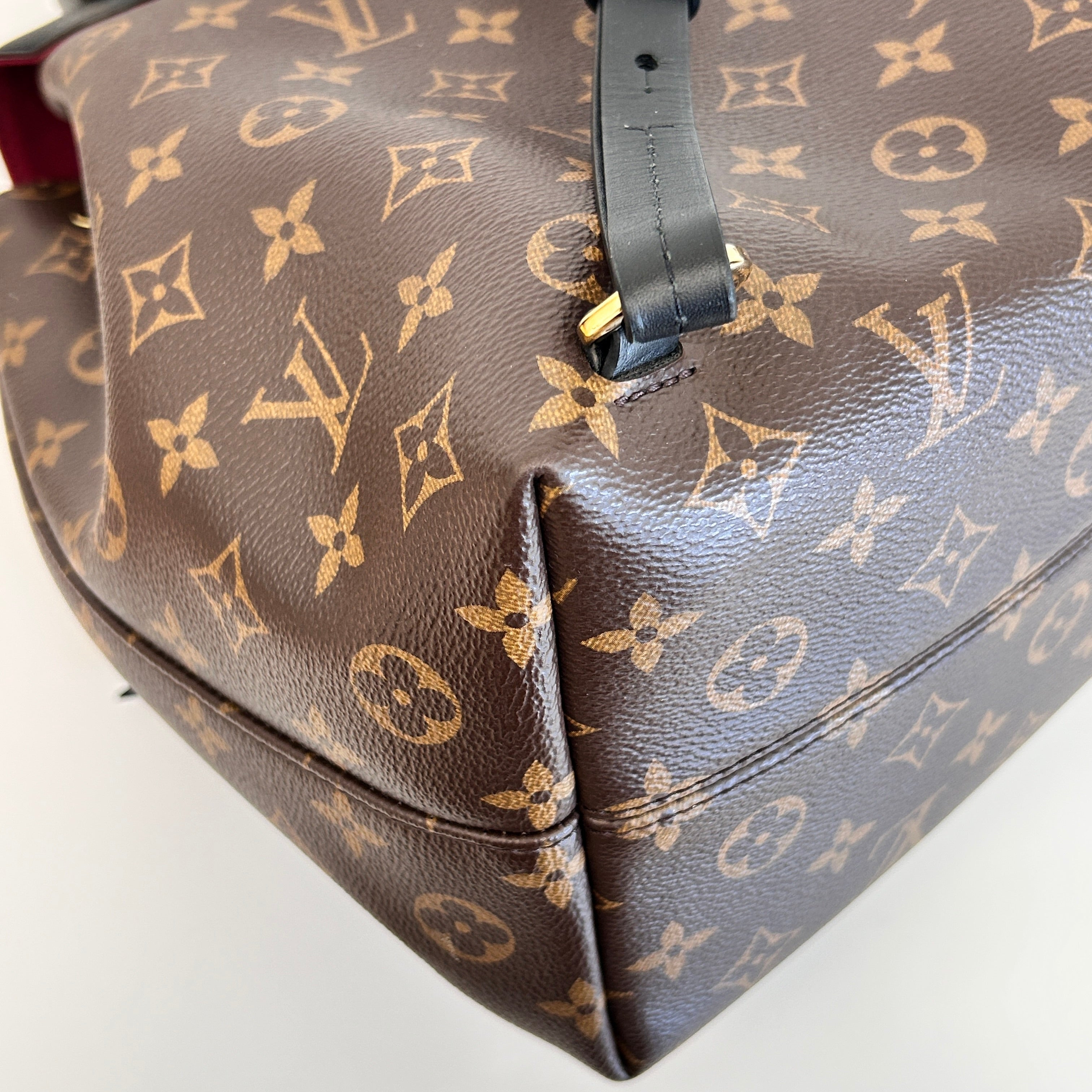 Black Monogram Canvas Montsouris PM NM Backpack Bag w/GHW