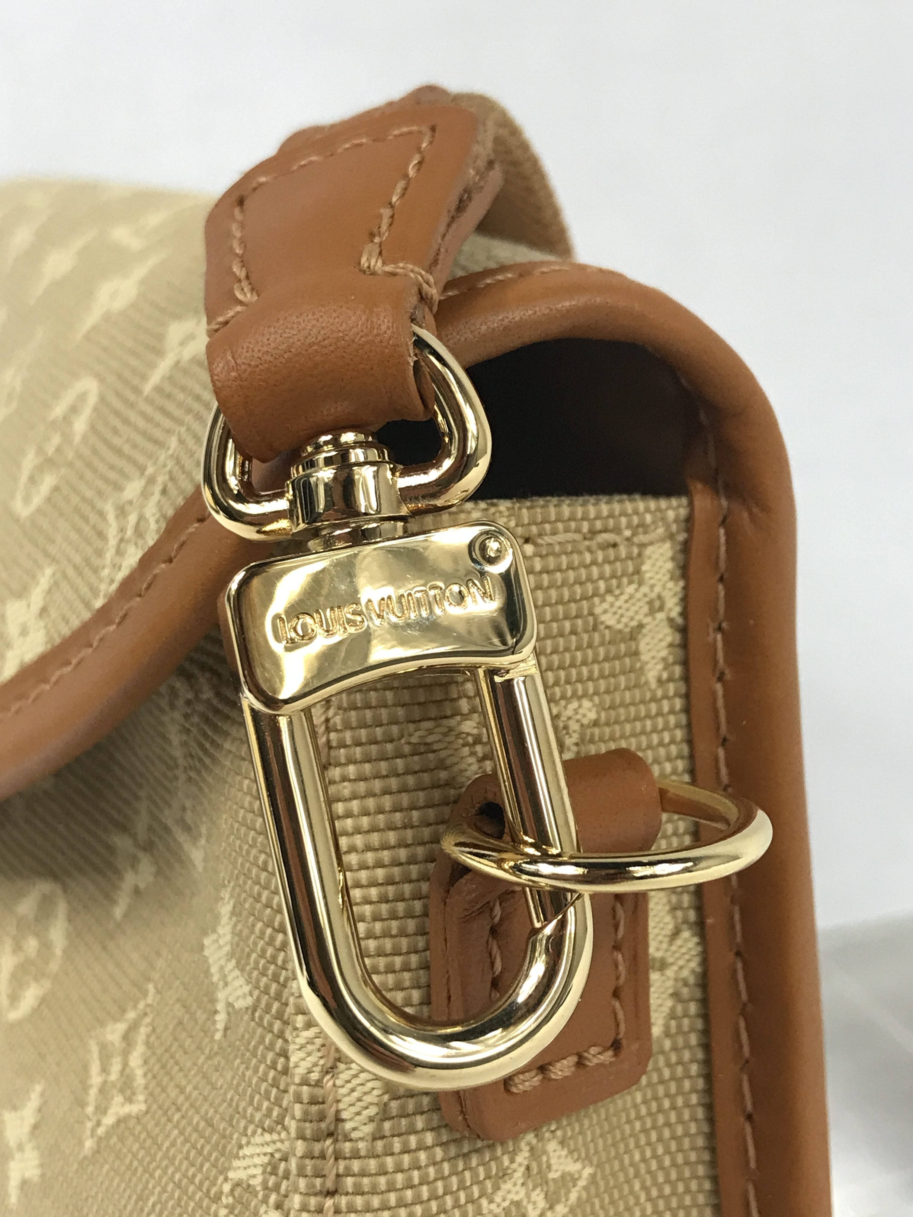 Vintage Beige Monogram Mini Lin Majorie Single Flap Shoulder Bag w/GHW