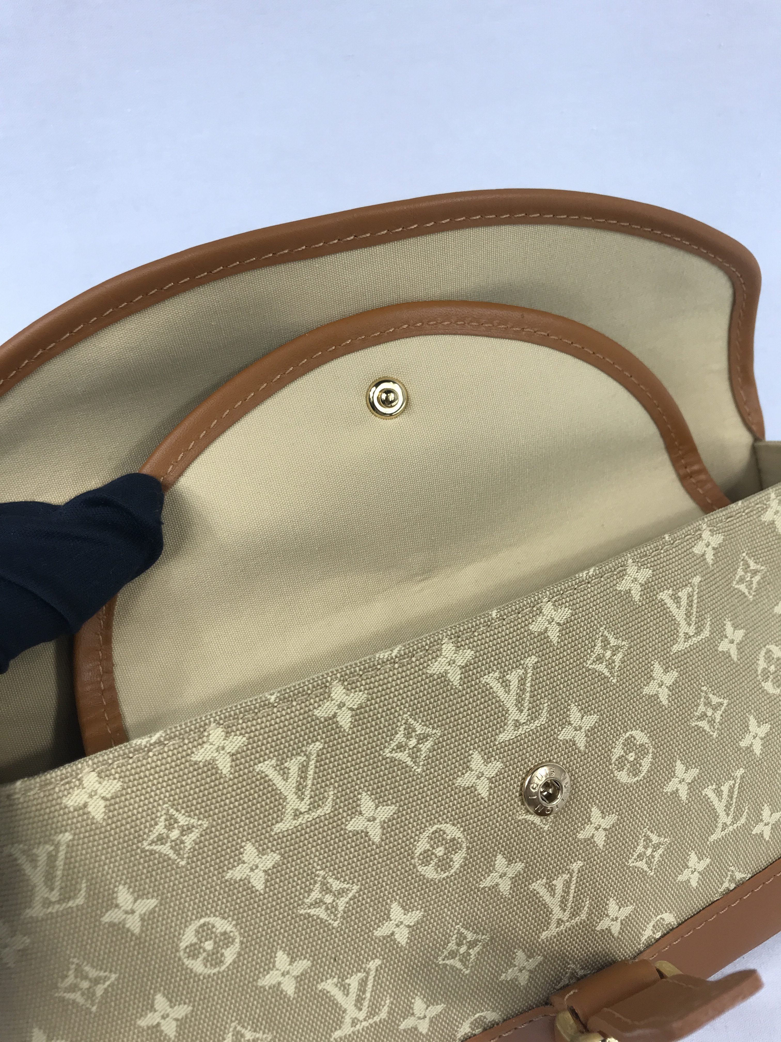 Vintage Beige Monogram Mini Lin Majorie Single Flap Shoulder Bag w/GHW