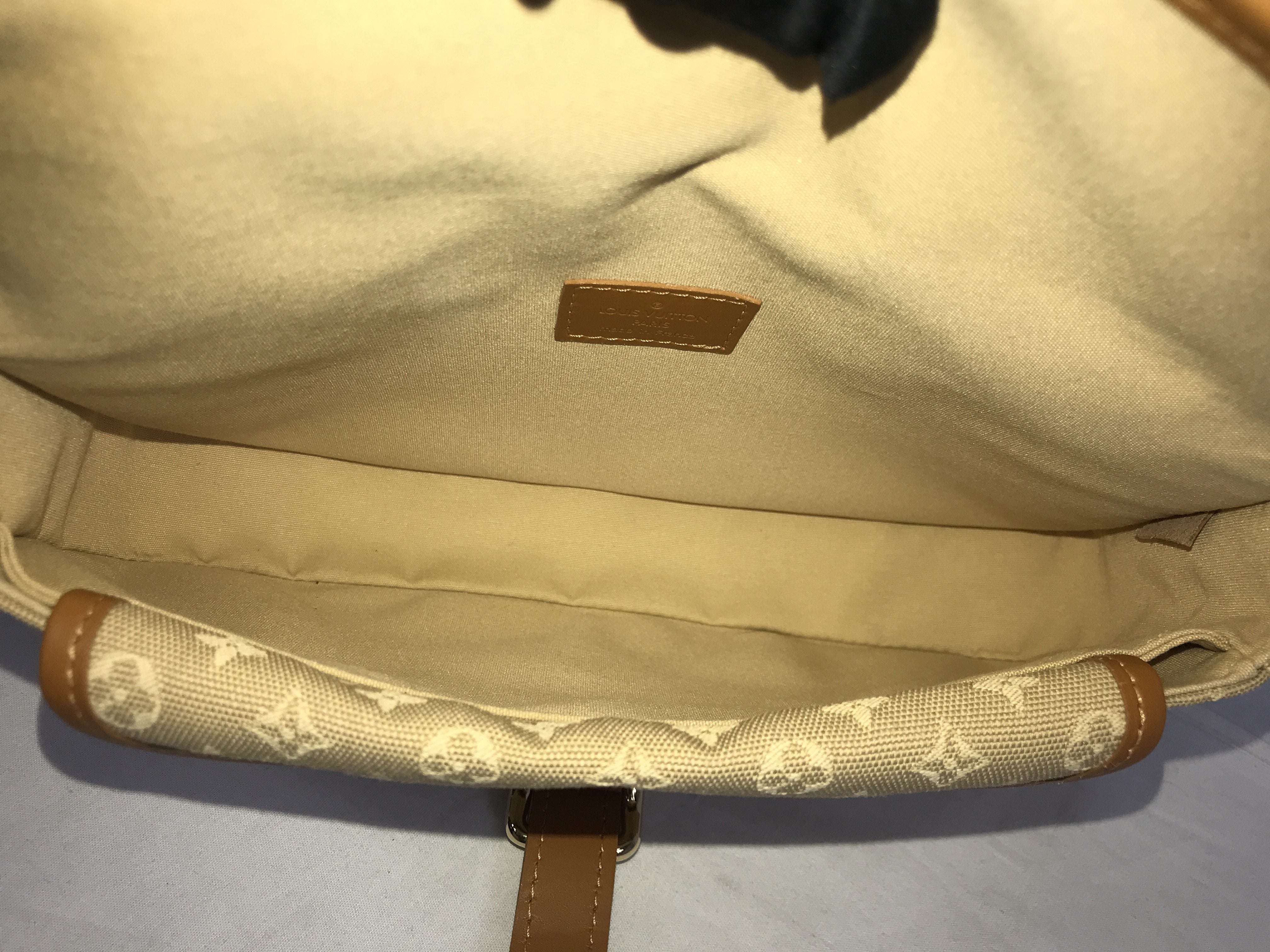 Vintage Beige Monogram Mini Lin Majorie Single Flap Shoulder Bag w/GHW