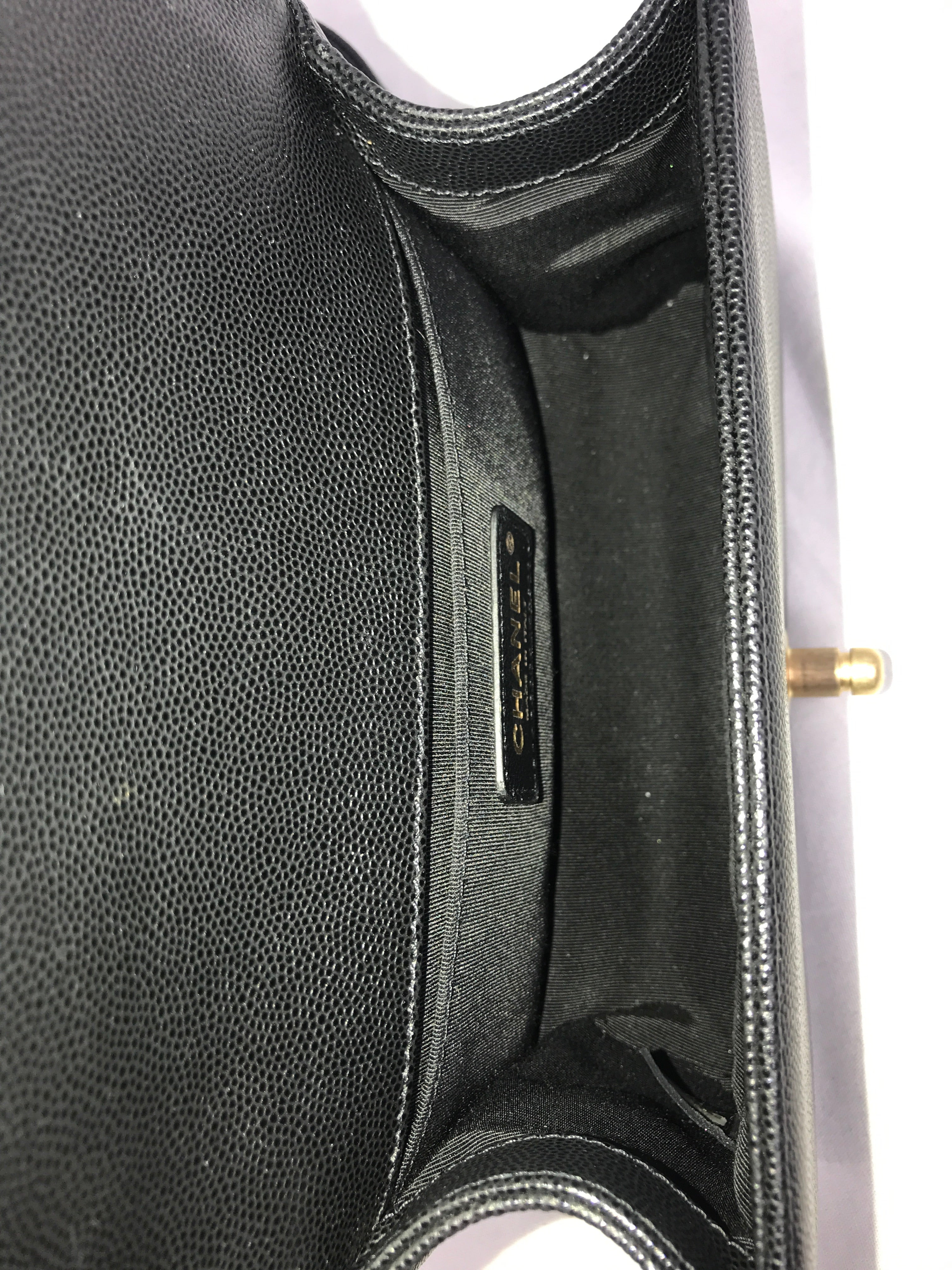 Black Caviar Small Quilted Boy Bag w/AGHW