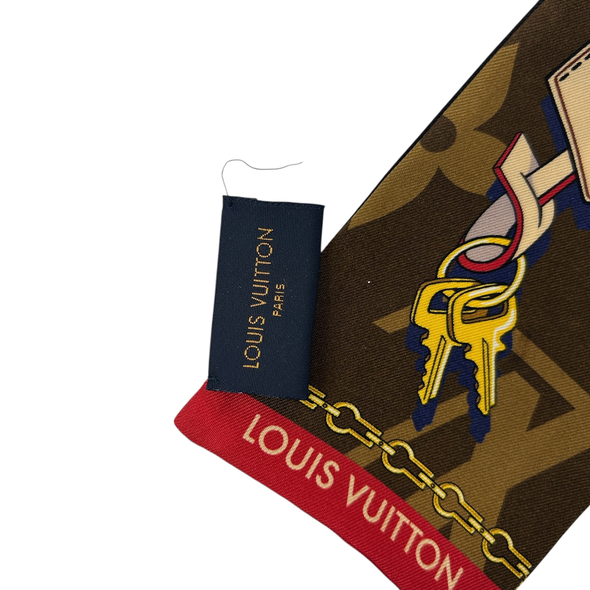 Black/Multicolor Silk Tribute To Marron Monogram Bandeau Scarf