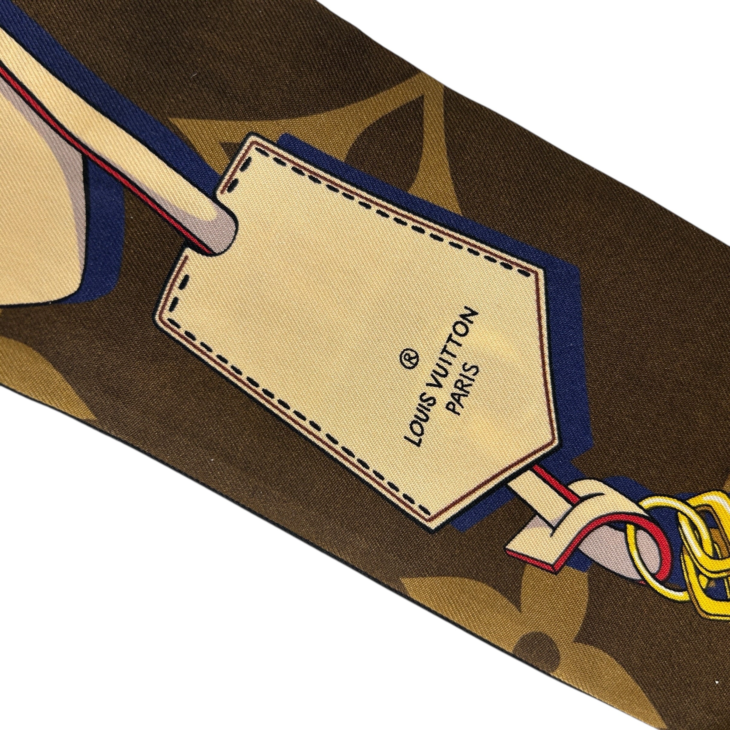 Black/Multicolor Silk Tribute To Marron Monogram Bandeau Scarf