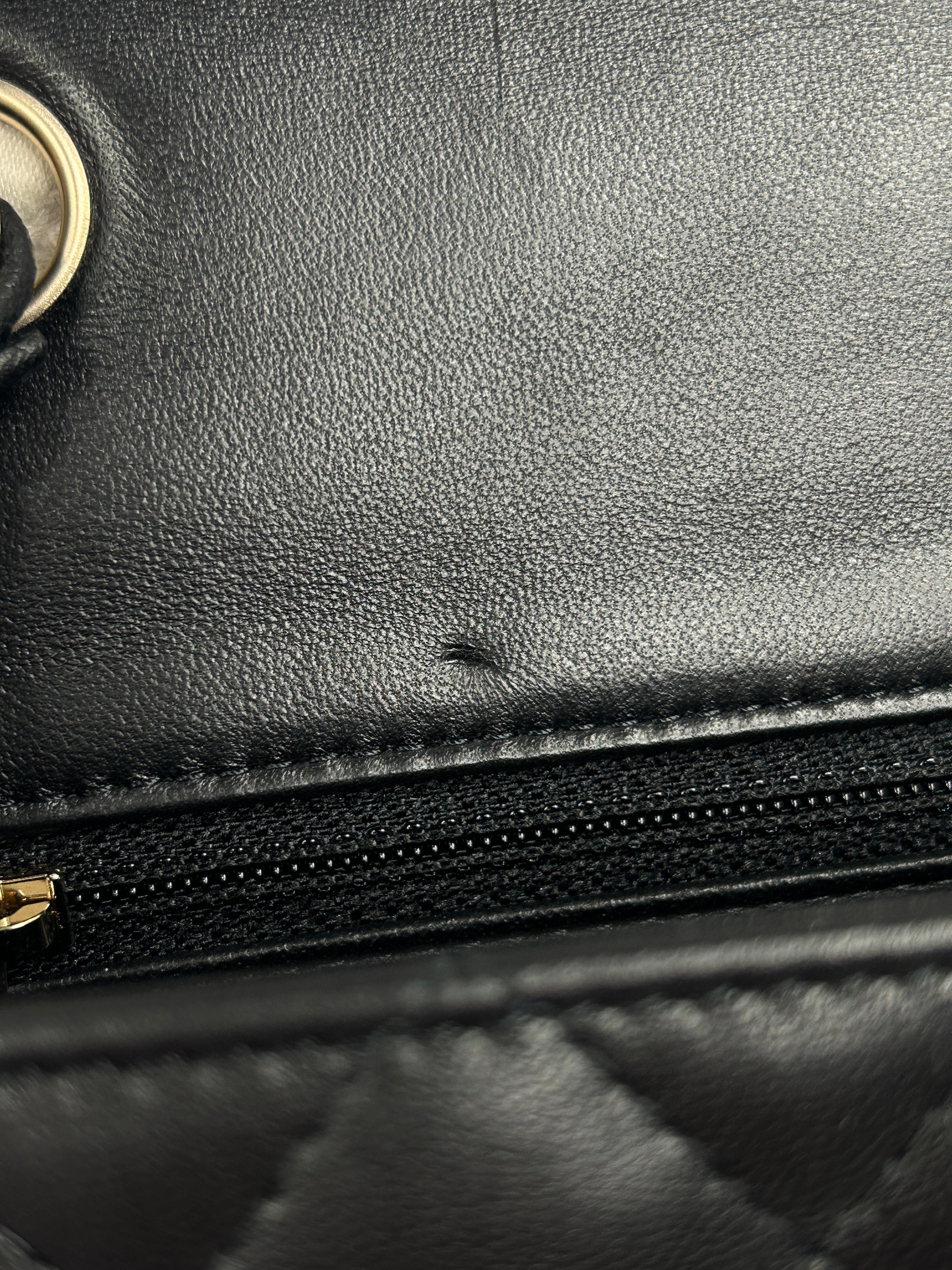 Black Lambskin Quilted Single Mini Rectangle Flap Bag w/ LGHW