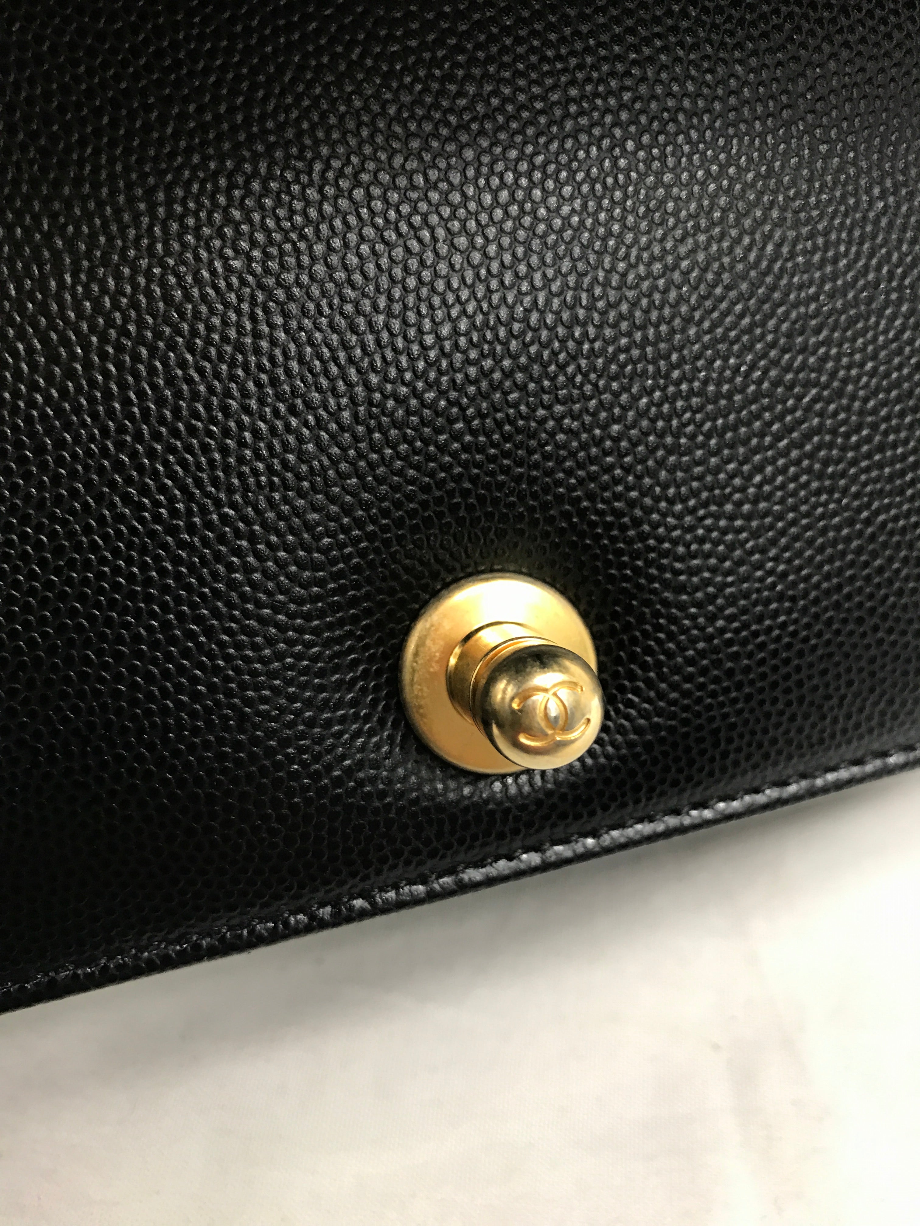 Black Caviar Quilted New Medium Boy Bag w/AGHW
