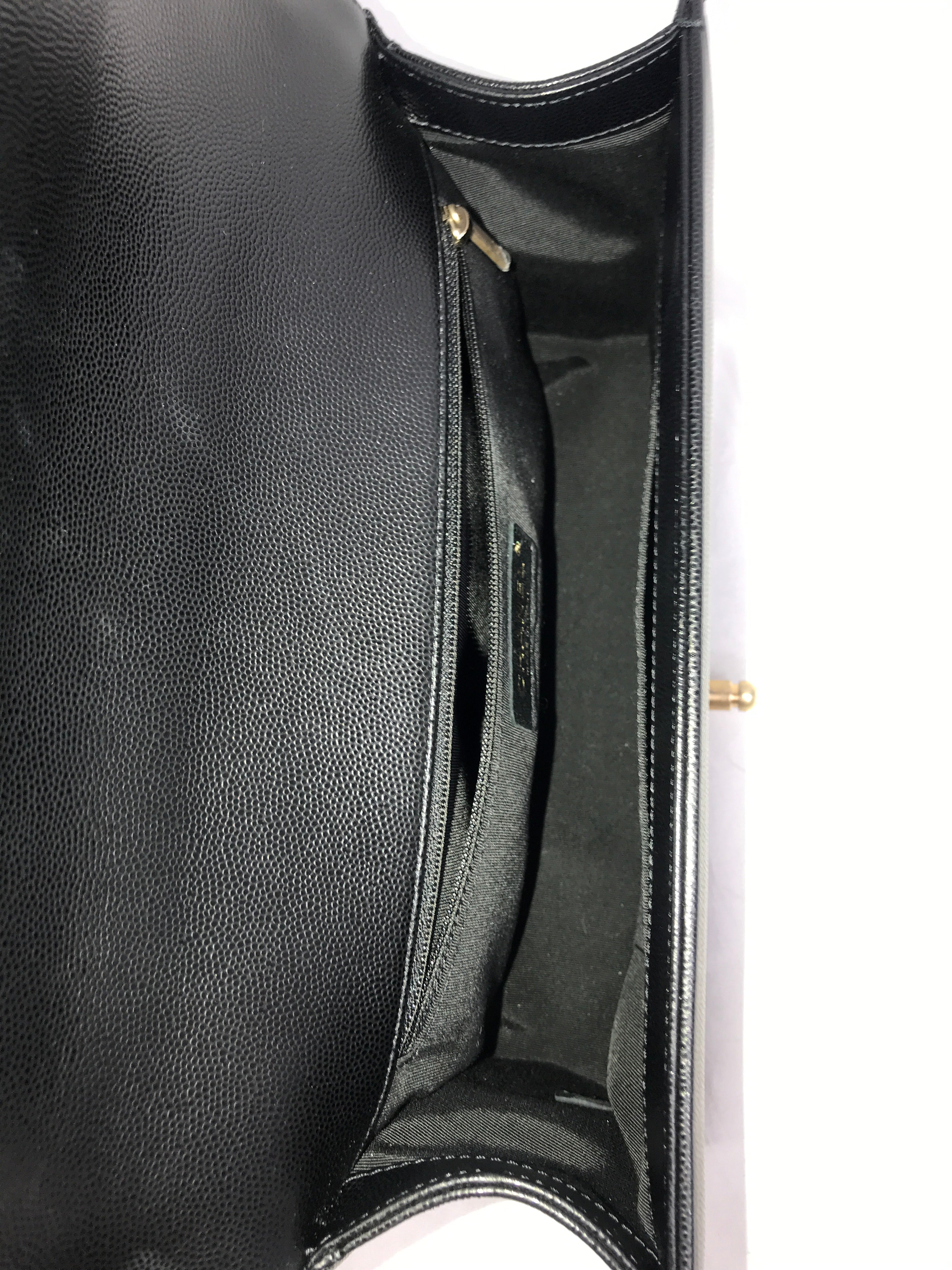 Black Caviar Quilted New Medium Boy Bag w/AGHW